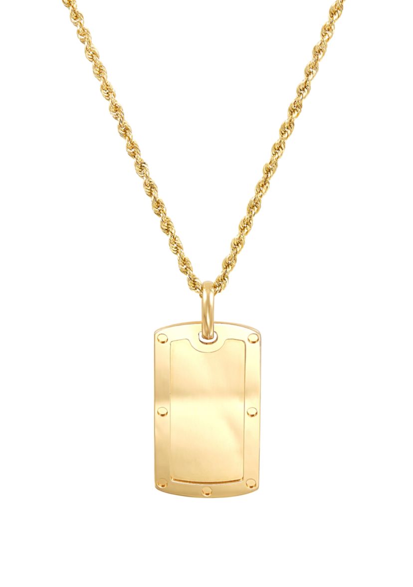 Dogtag Chain Necklace in 10k Yellow Gold