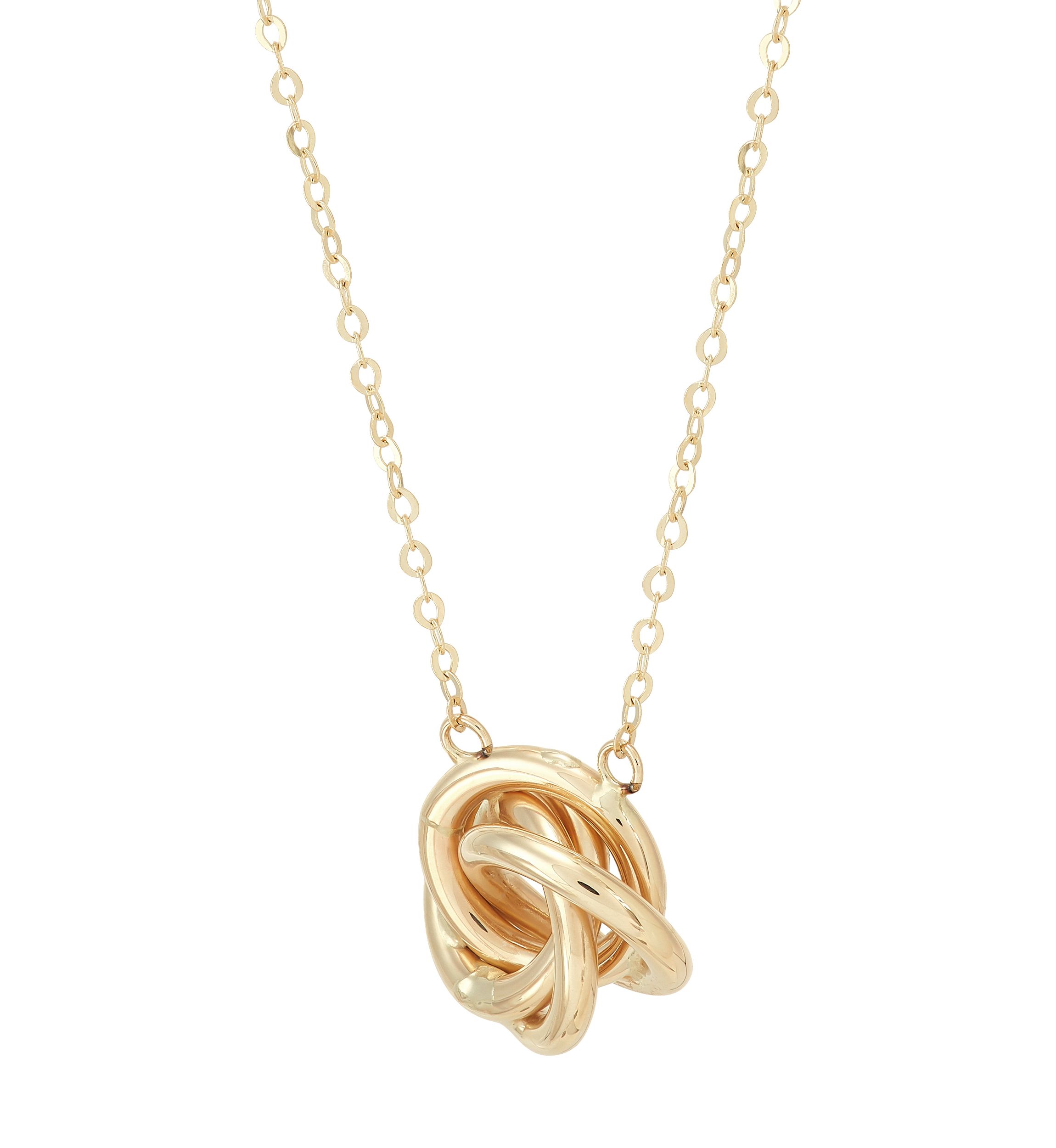 Love Knot Necklace and Earrings Set in 10K Yellow Gold