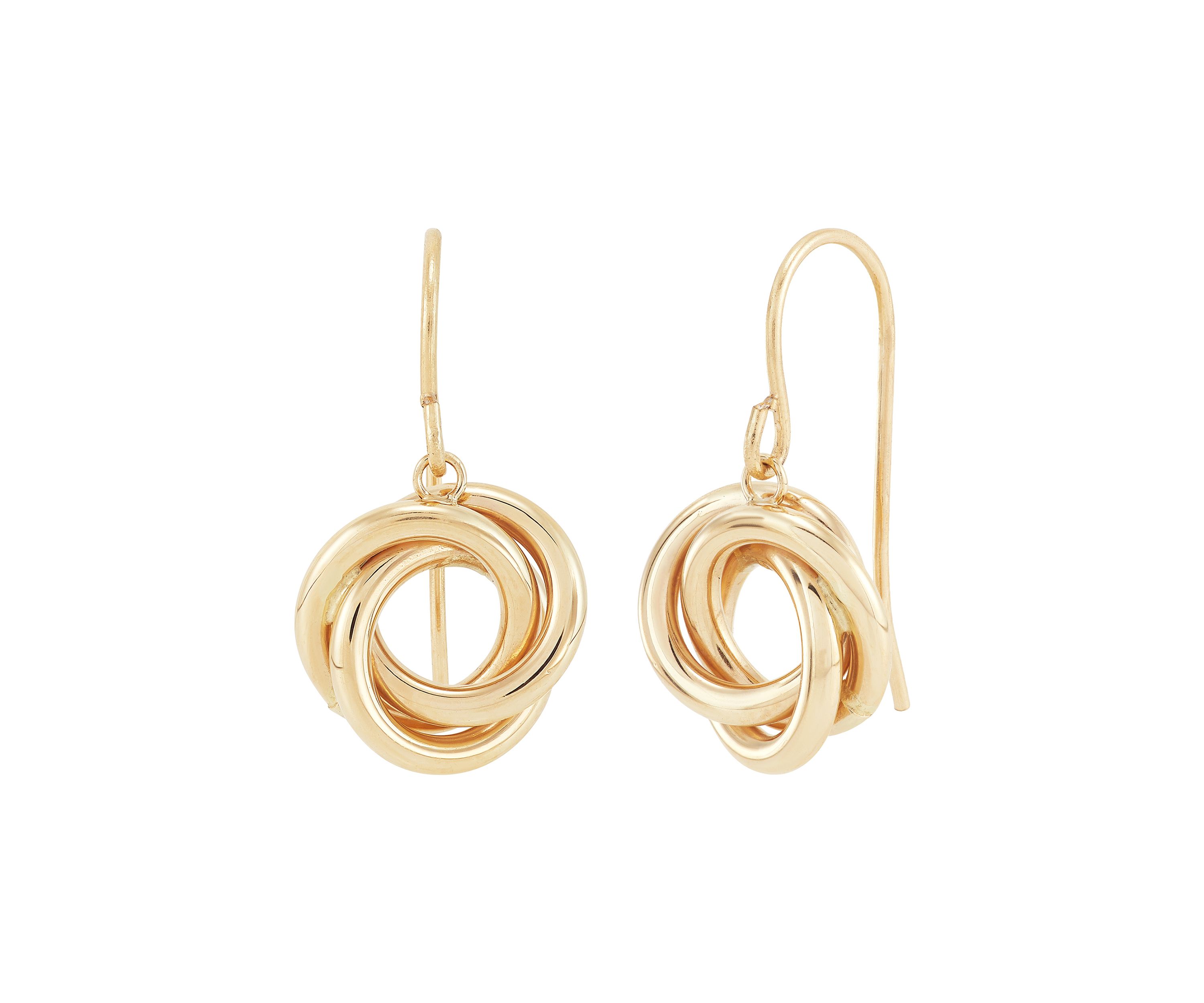 Love Knot Necklace and Earrings Set in 10K Yellow Gold