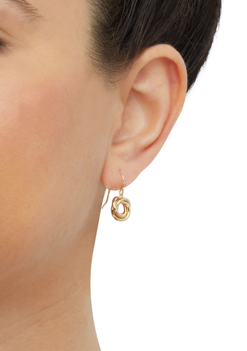 Love Knot Necklace and Earrings Set in 10K Yellow Gold