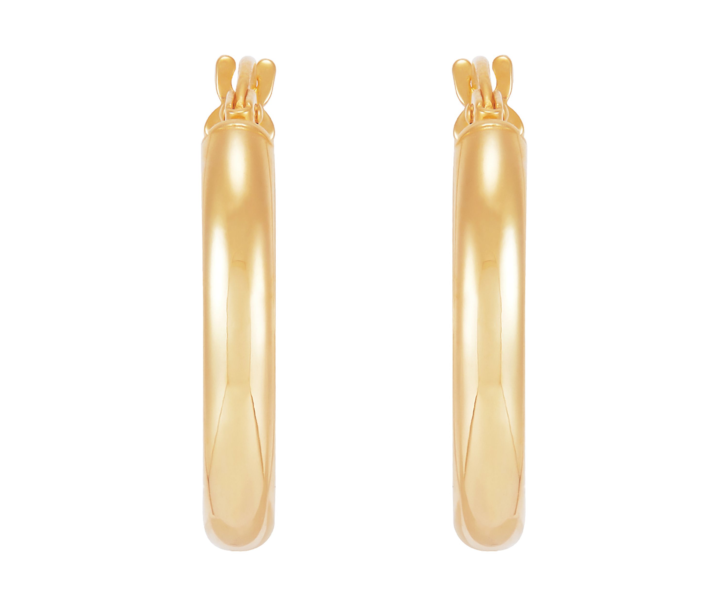Round and Oval Hoop Earrings Set in 10K Yellow Gold