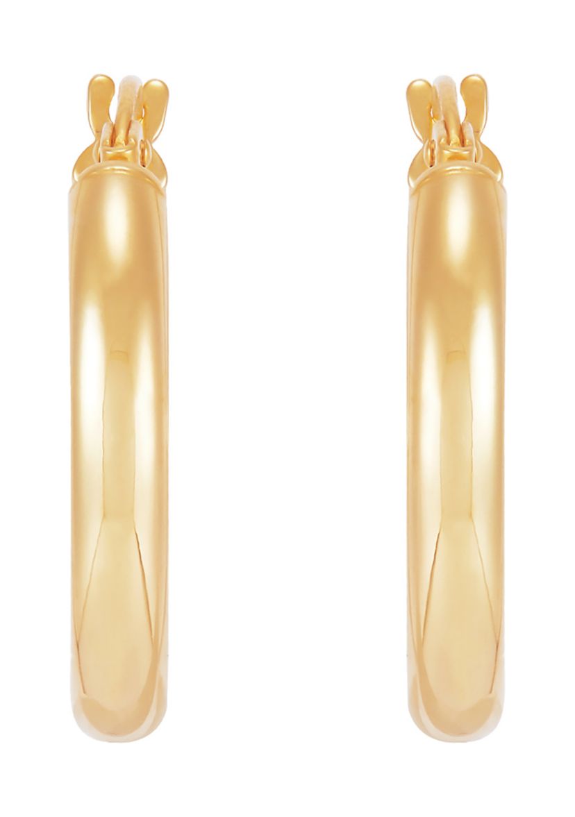 Round and Oval Hoop Earrings Set in 10K Yellow Gold