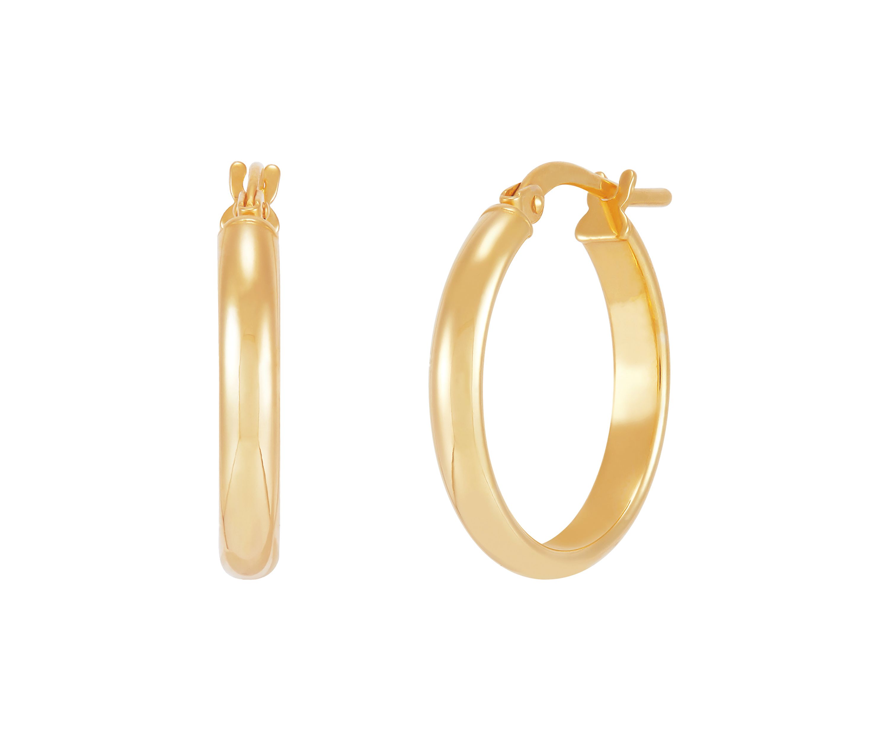 Round and Oval Hoop Earrings Set in 10K Yellow Gold