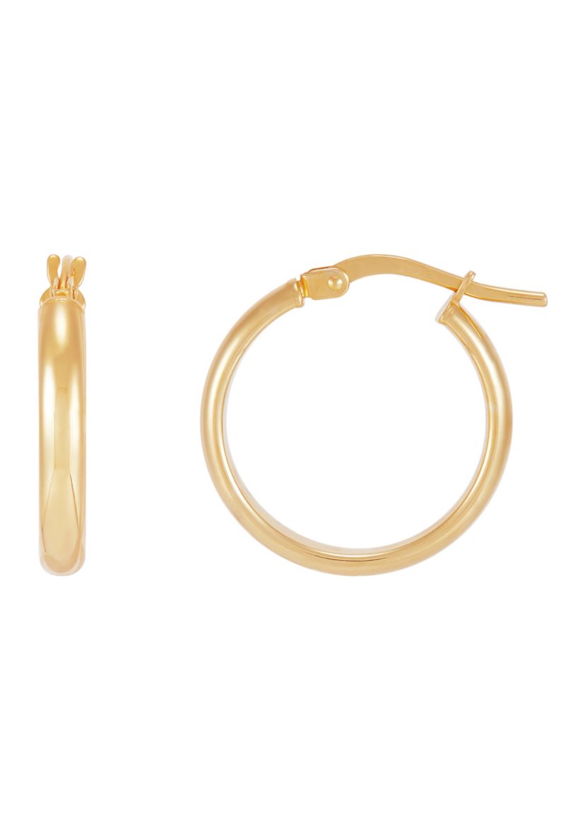 Round and Oval Hoop Earrings Set in 10K Yellow Gold