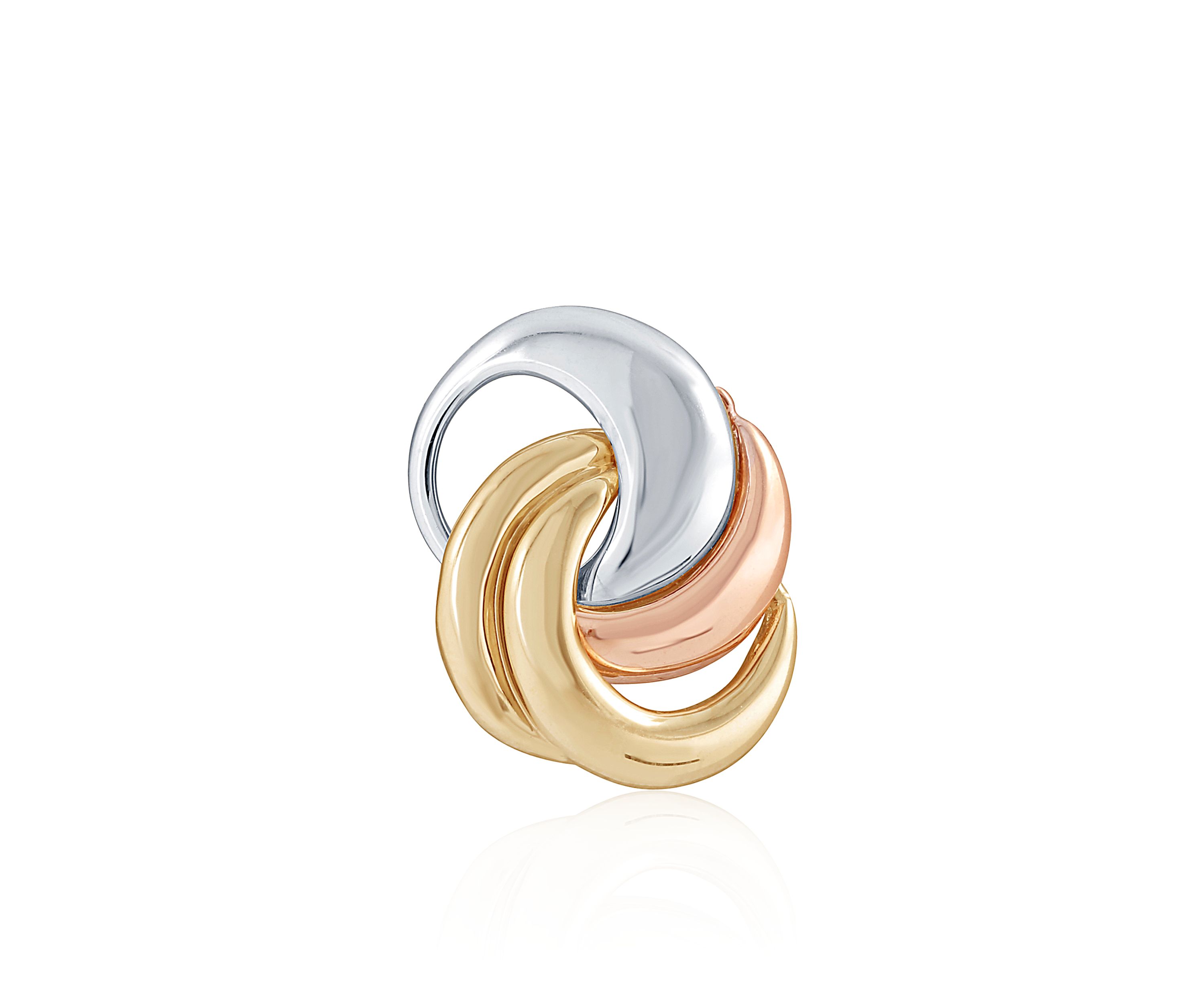 Sliding Love Knot Pendant in 10K Tri-Tone Gold