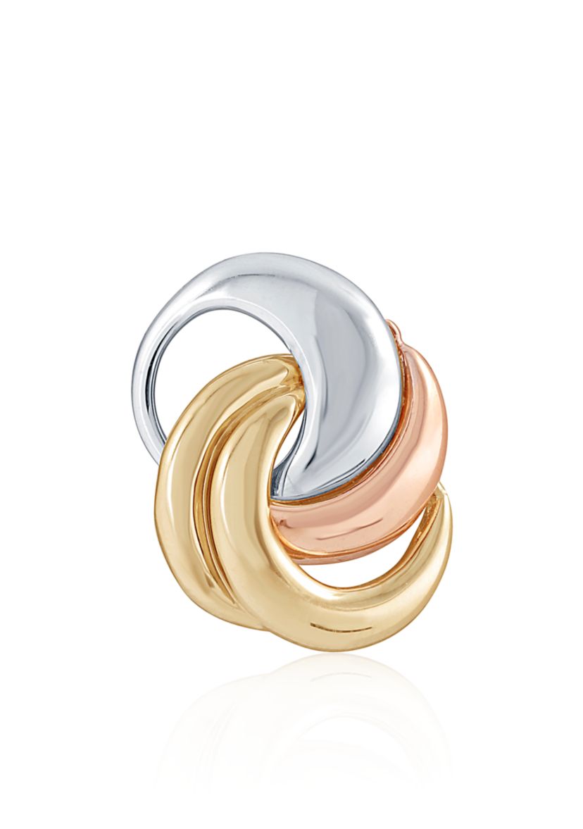 Sliding Love Knot Pendant in 10K Tri-Tone Gold