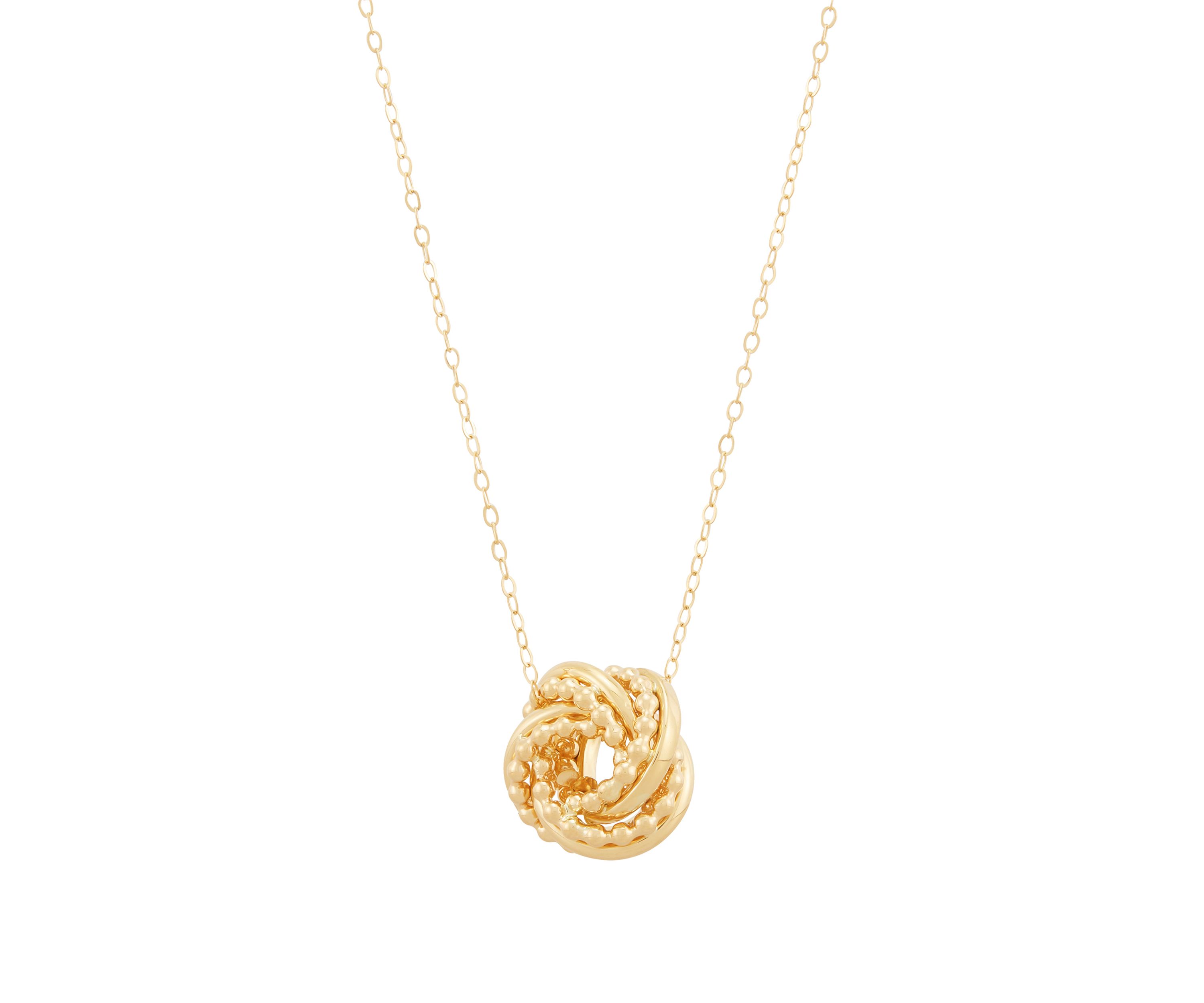 Love Knot Pendant Necklace with 18" Cable Chain in 10K Yellow Gold