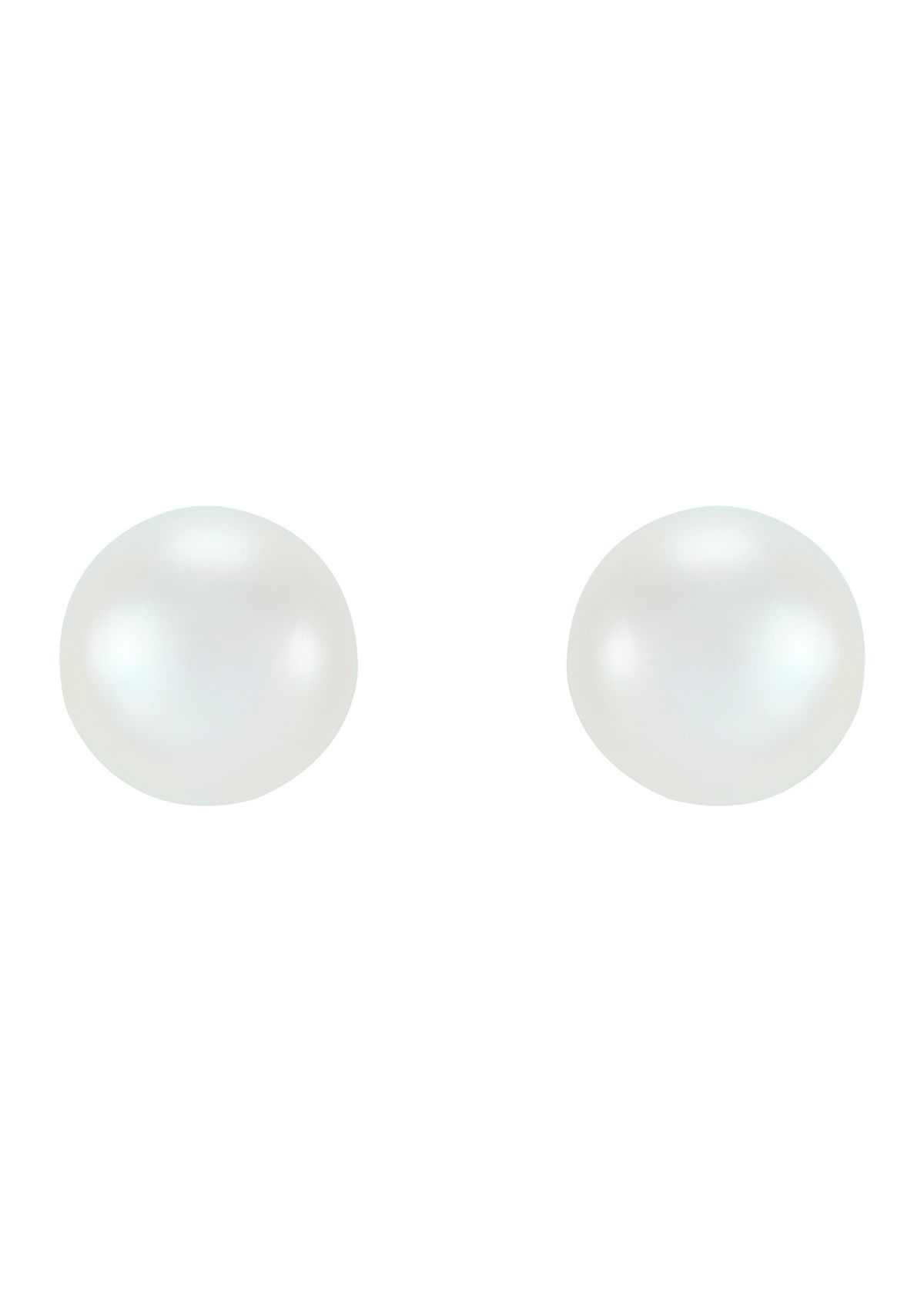 Pearl and White Topaz Hoop and Stud Earring Set in 10K Yellow Gold