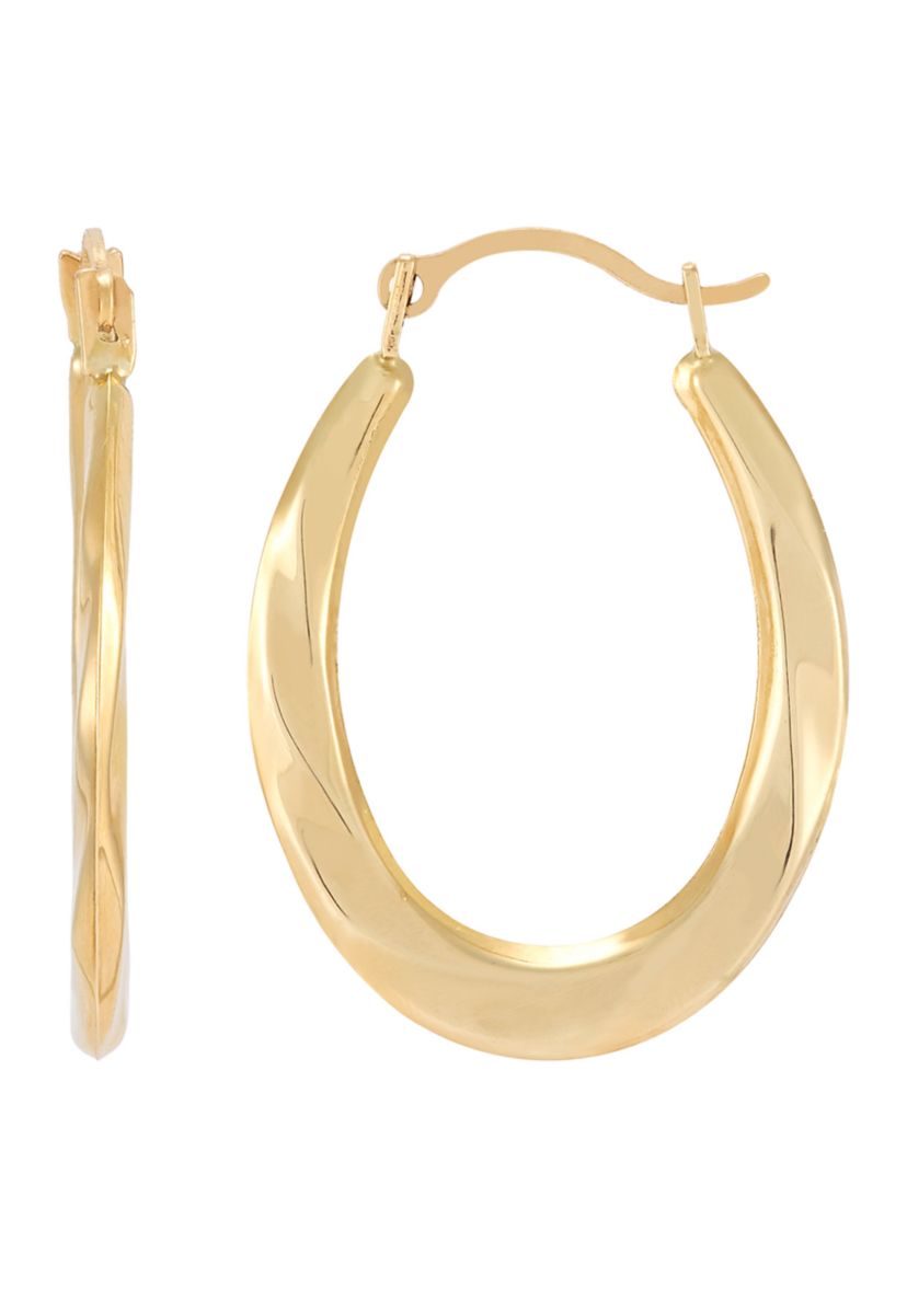 Pearl and White Topaz Hoop and Stud Earring Set in 10K Yellow Gold