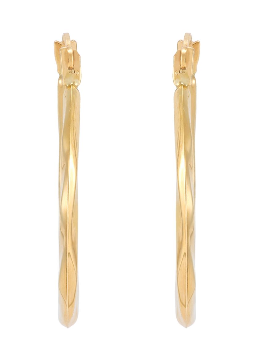 Pearl and White Topaz Hoop and Stud Earring Set in 10K Yellow Gold