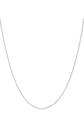 Belk & Co 14K Gold Solid Box Chain Necklace, White, 24 in