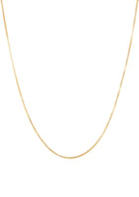 Belk & Co Solid Box Chain Necklace in 14K Yellow Gold, 18 in