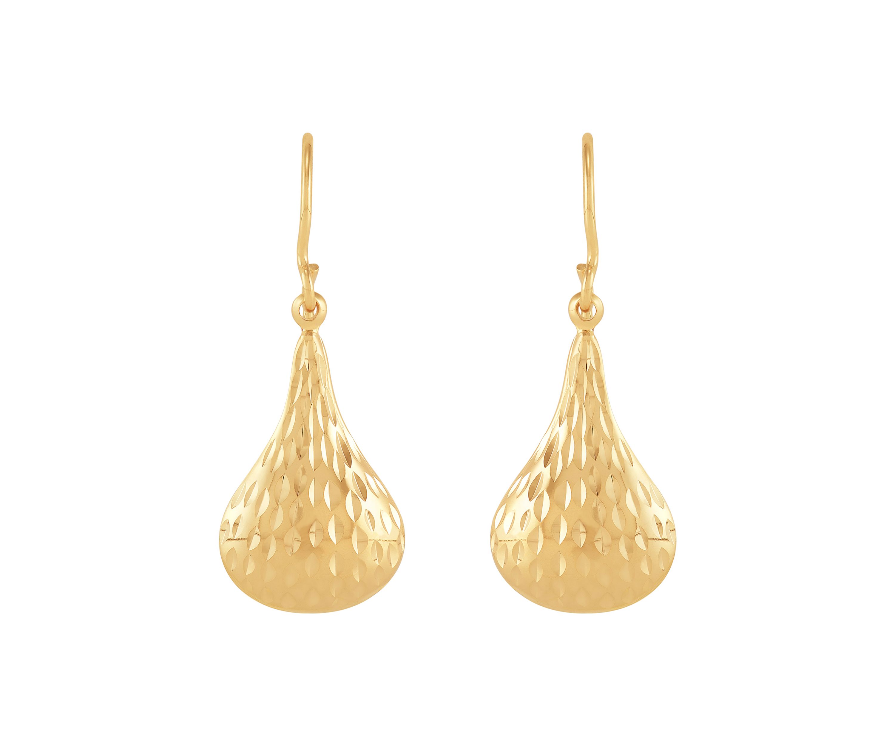 Puffed Teardrop Earrings in Sterling Silver