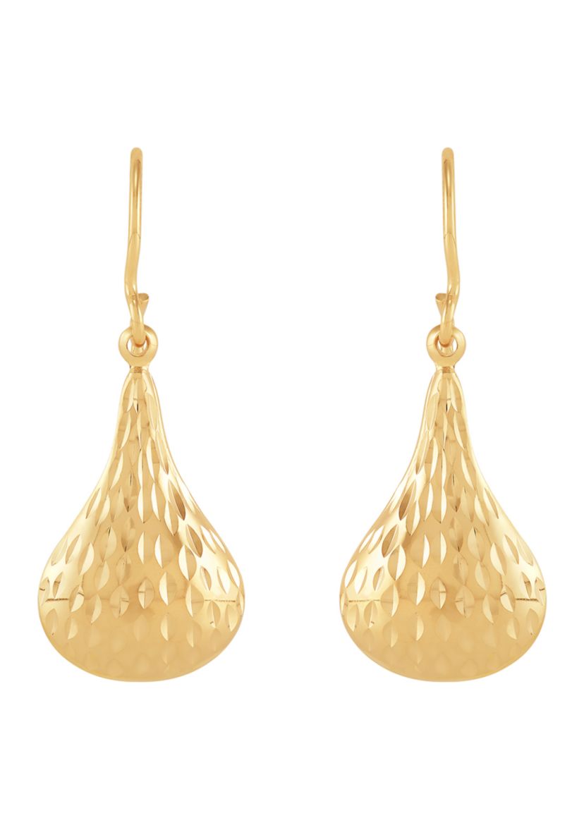 Puffed Teardrop Earrings in Sterling Silver