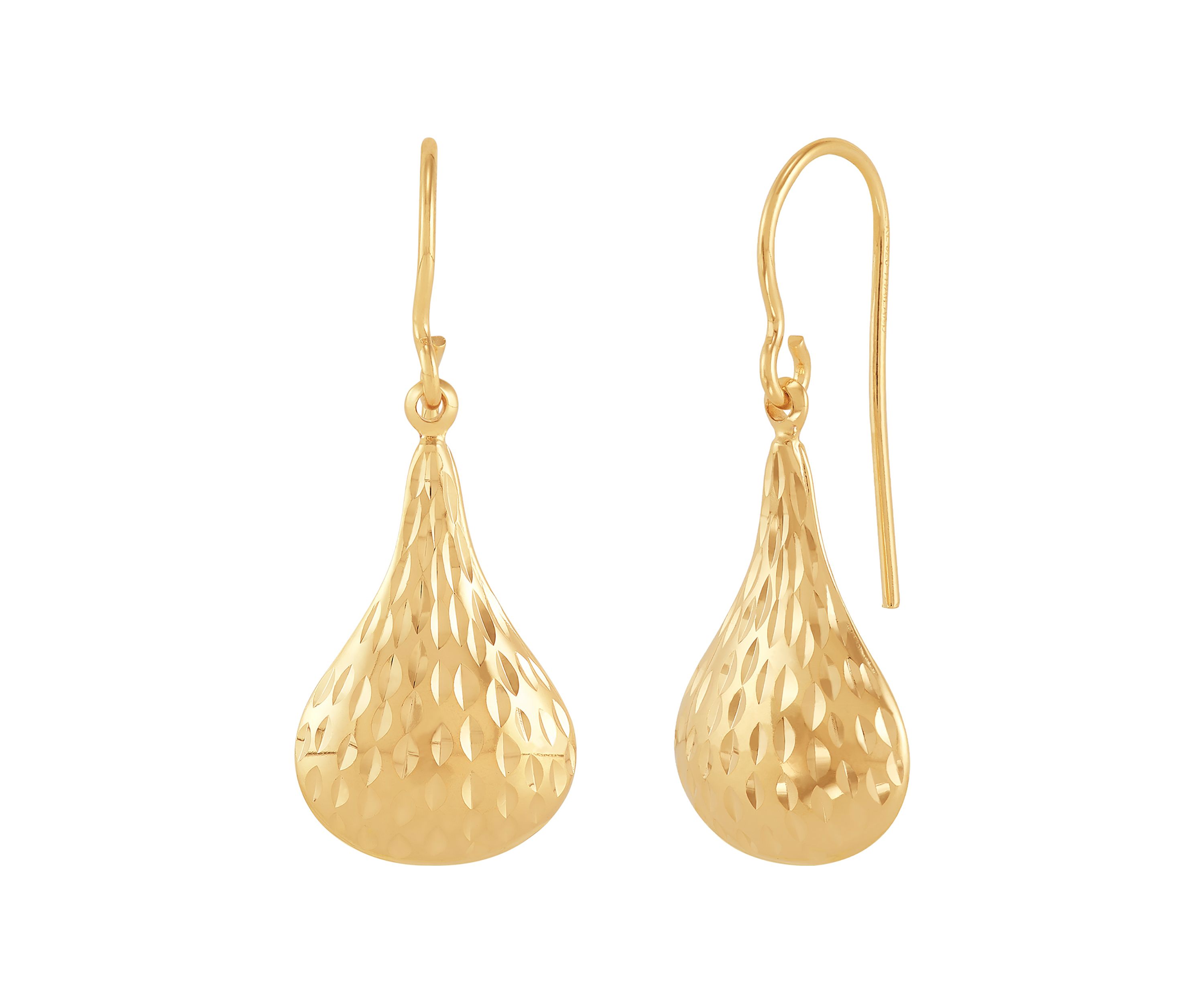 Puffed Teardrop Earrings in Sterling Silver