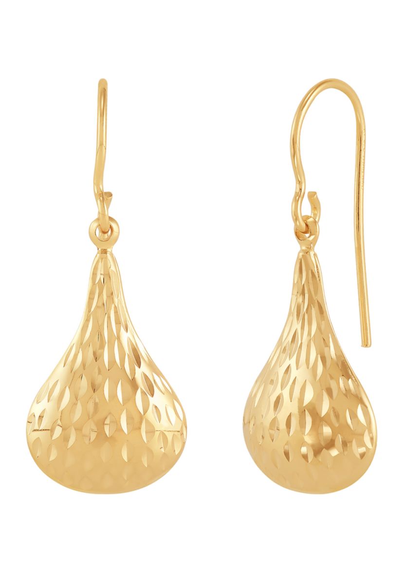 Puffed Teardrop Earrings in Sterling Silver