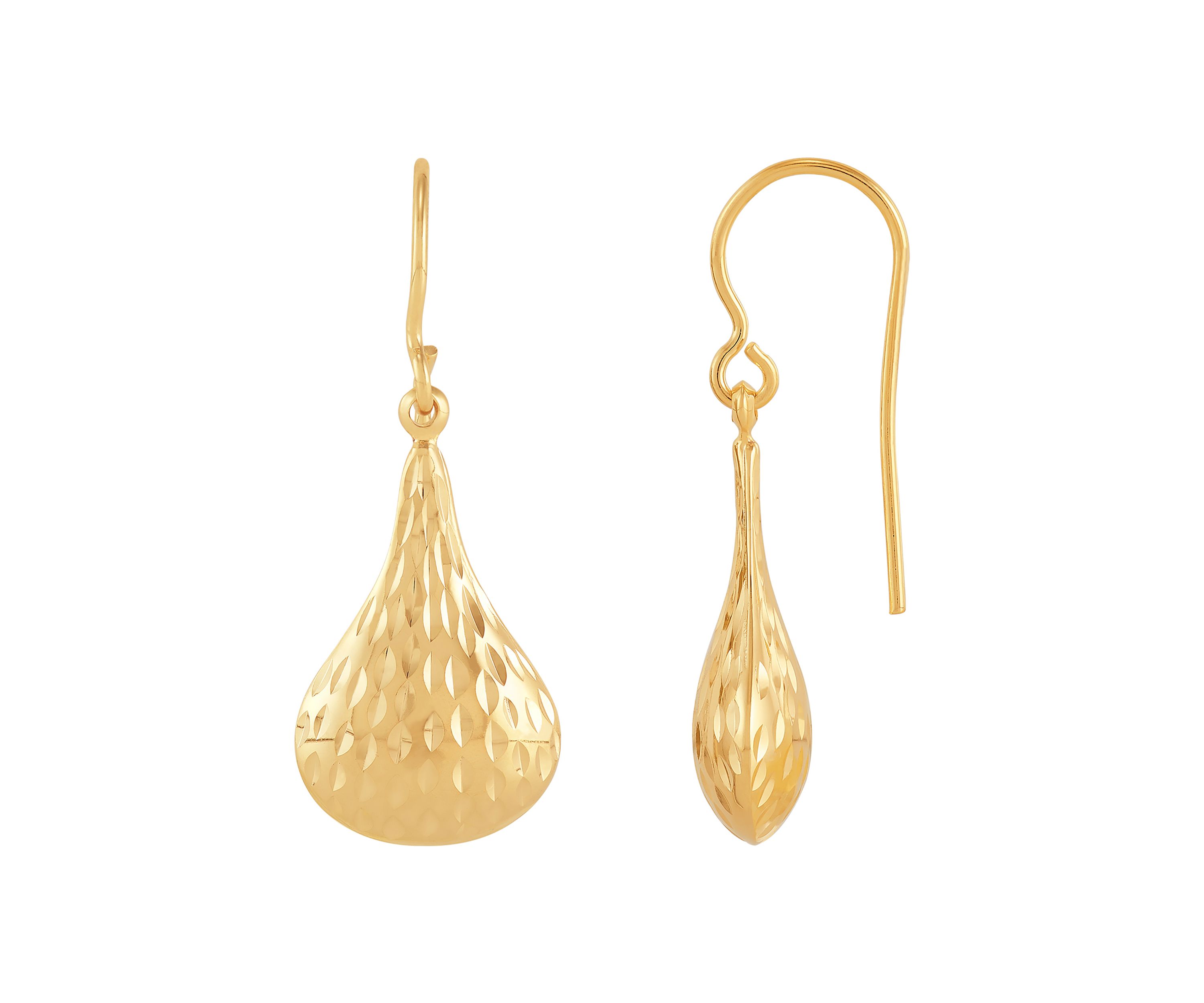 Puffed Teardrop Earrings in Sterling Silver