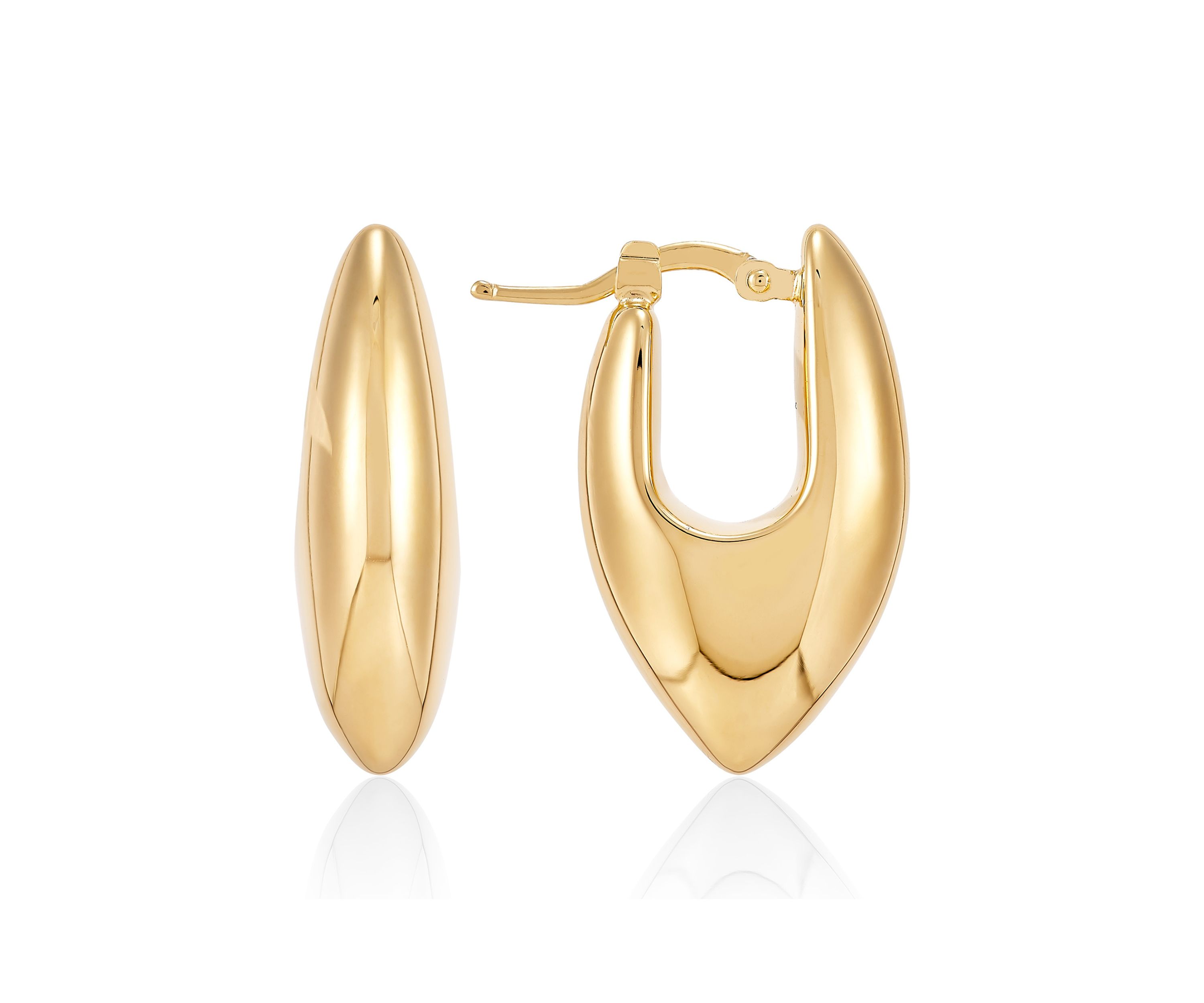 Oval Hoop Earrings in Gold Over Silver
