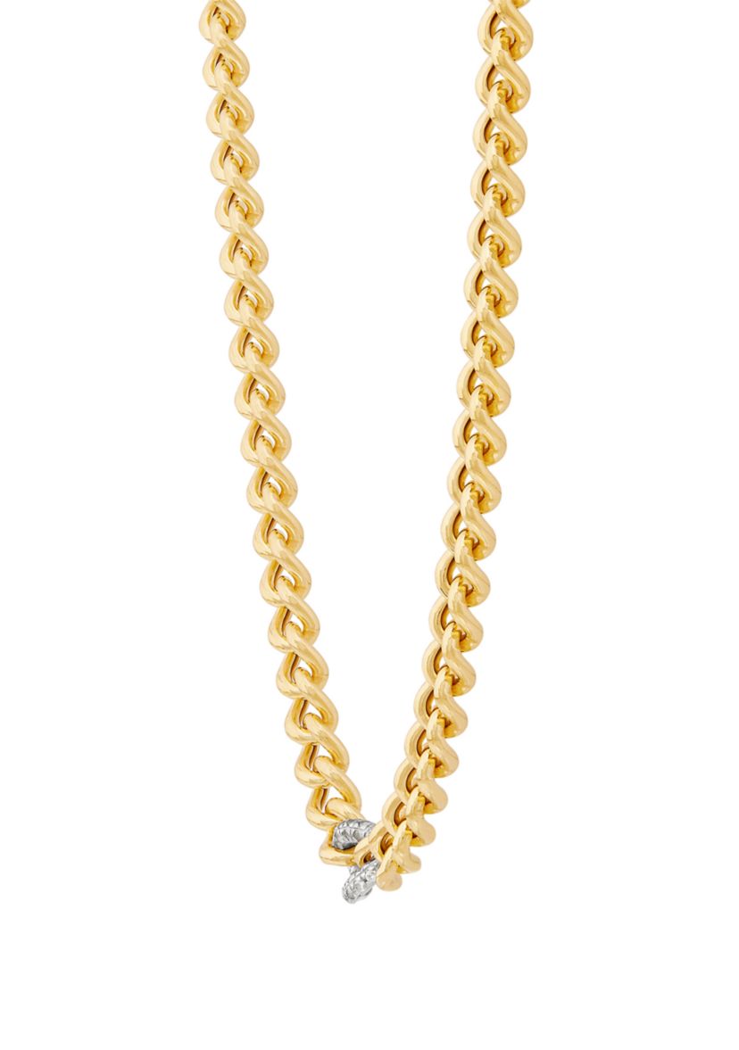 White Topaz Station Necklace in Gold Over Sterling Silver