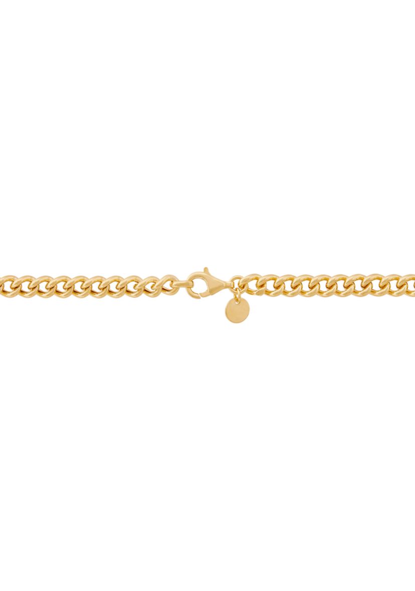White Topaz Station Necklace in Gold Over Sterling Silver