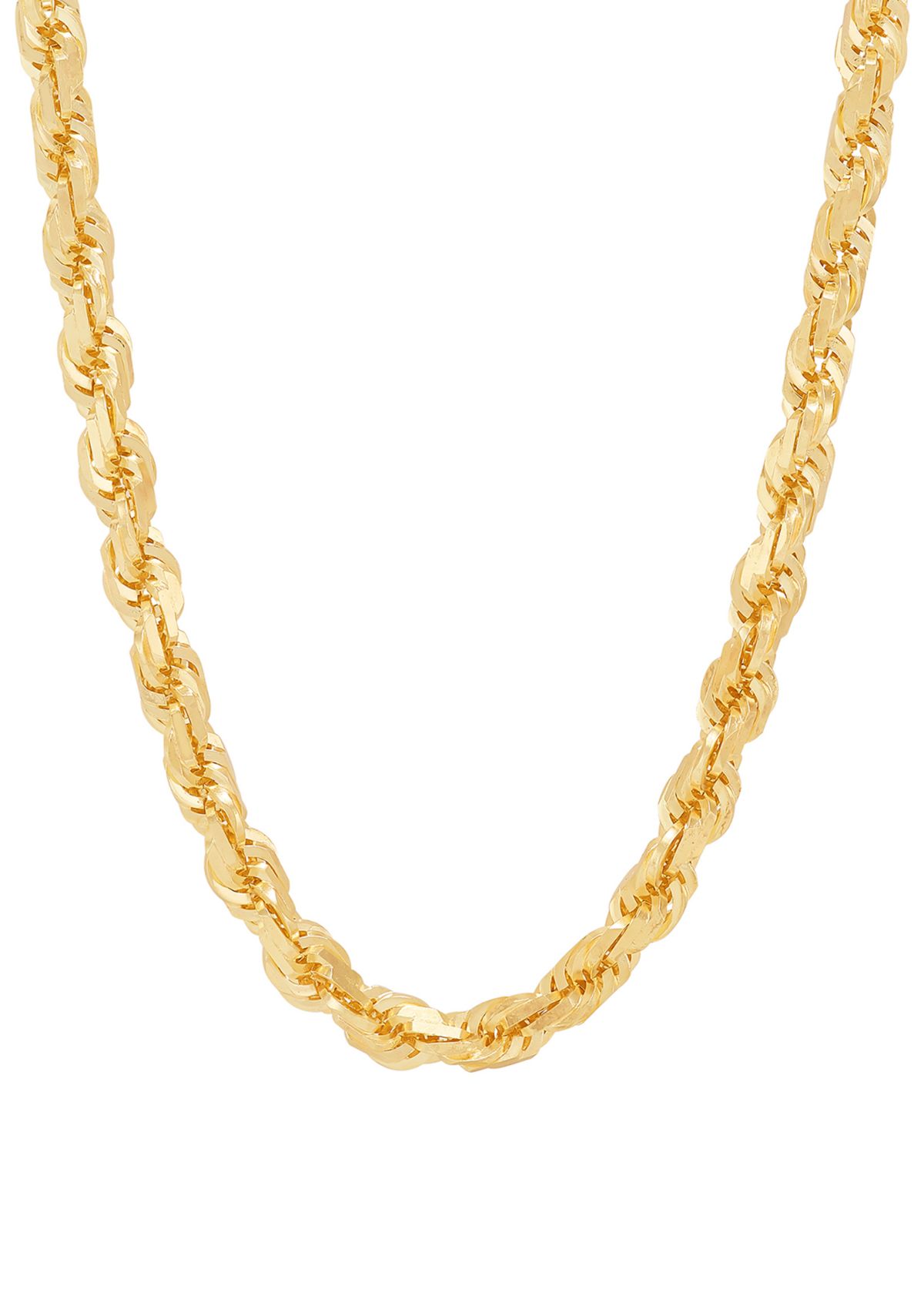 Solid Square Rope Chain in Gold Over Sterling Silver