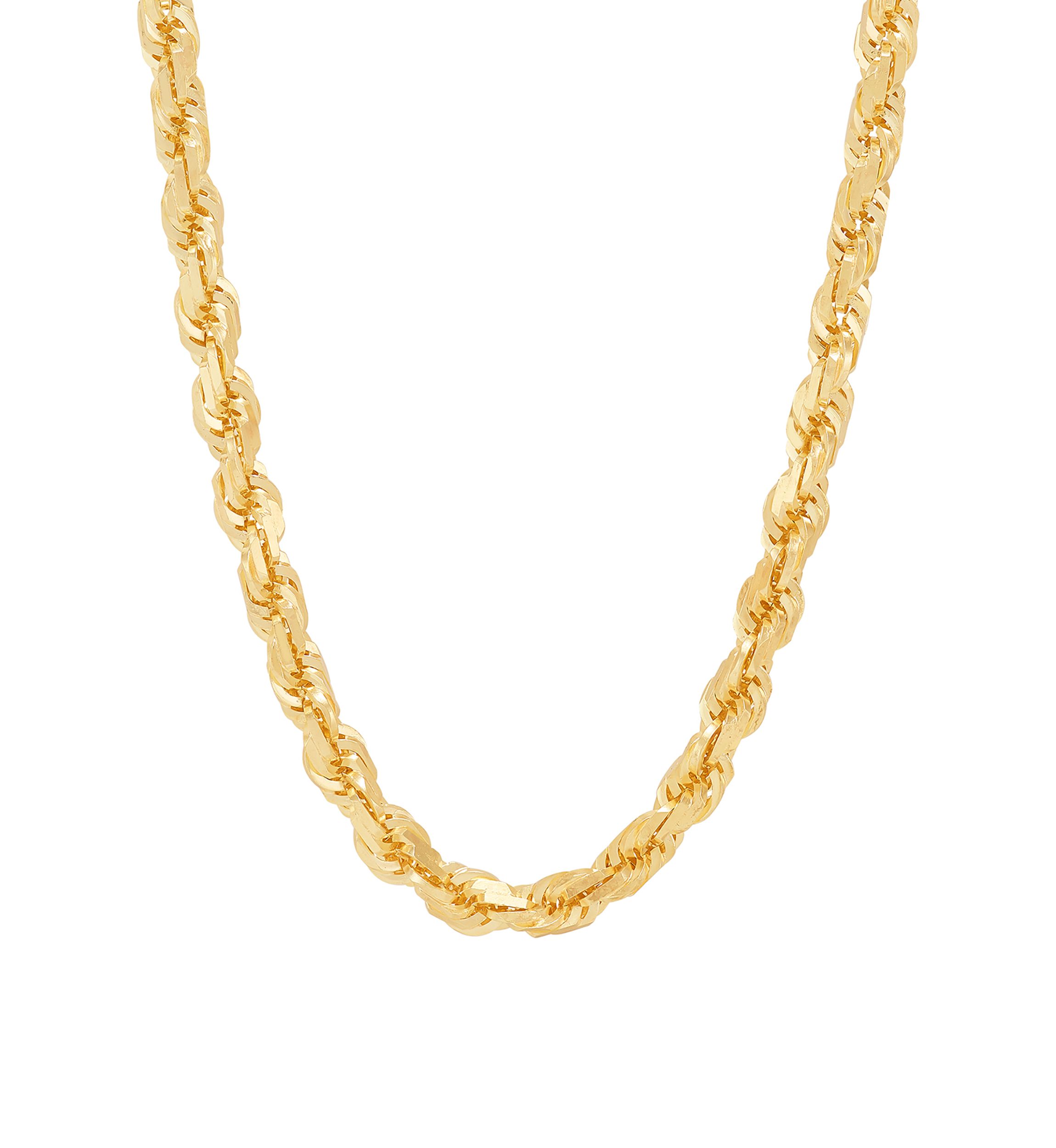 Solid Square Rope Chain in Gold Over Sterling Silver