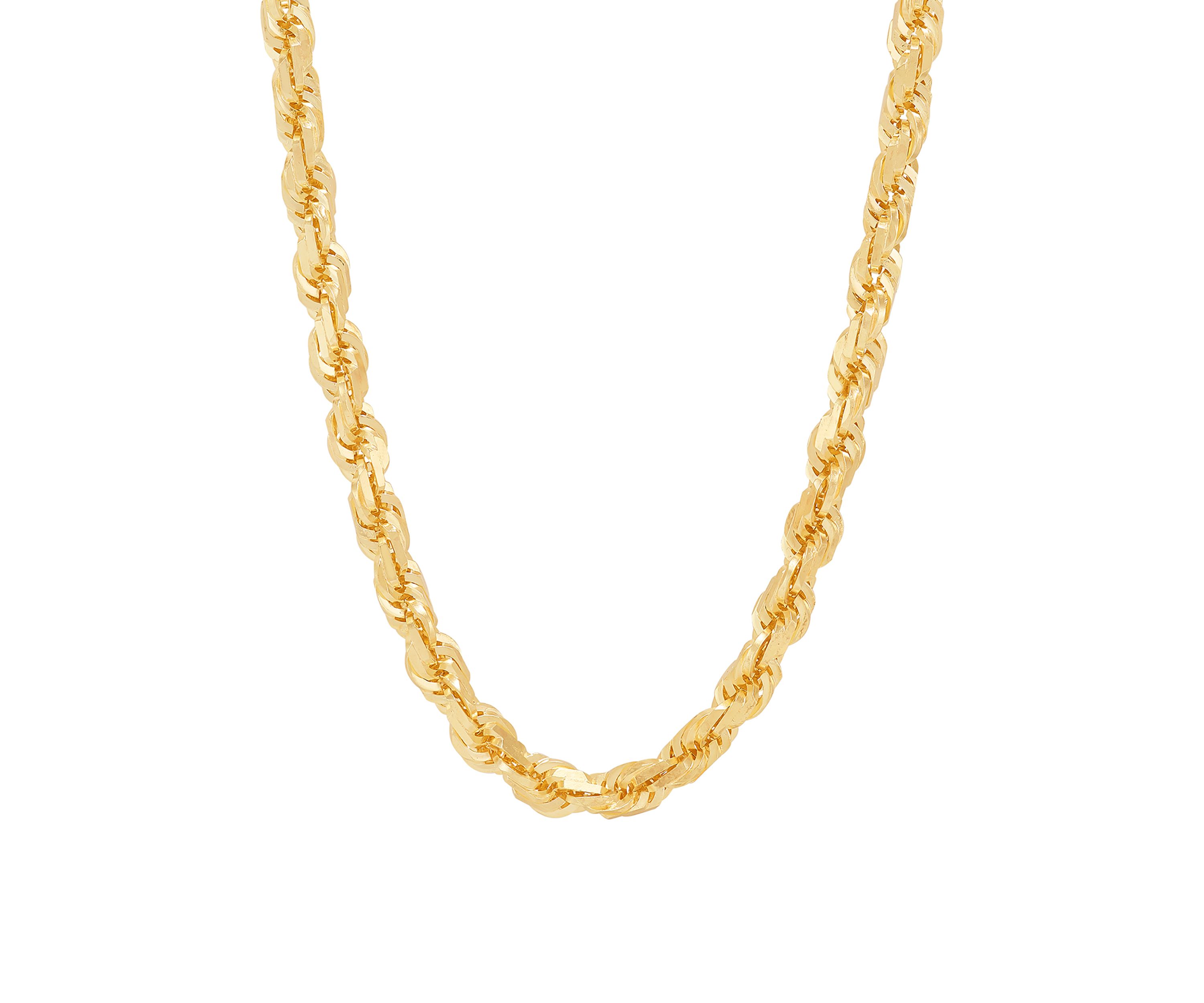 Solid Square Rope Chain in Gold Over Sterling Silver