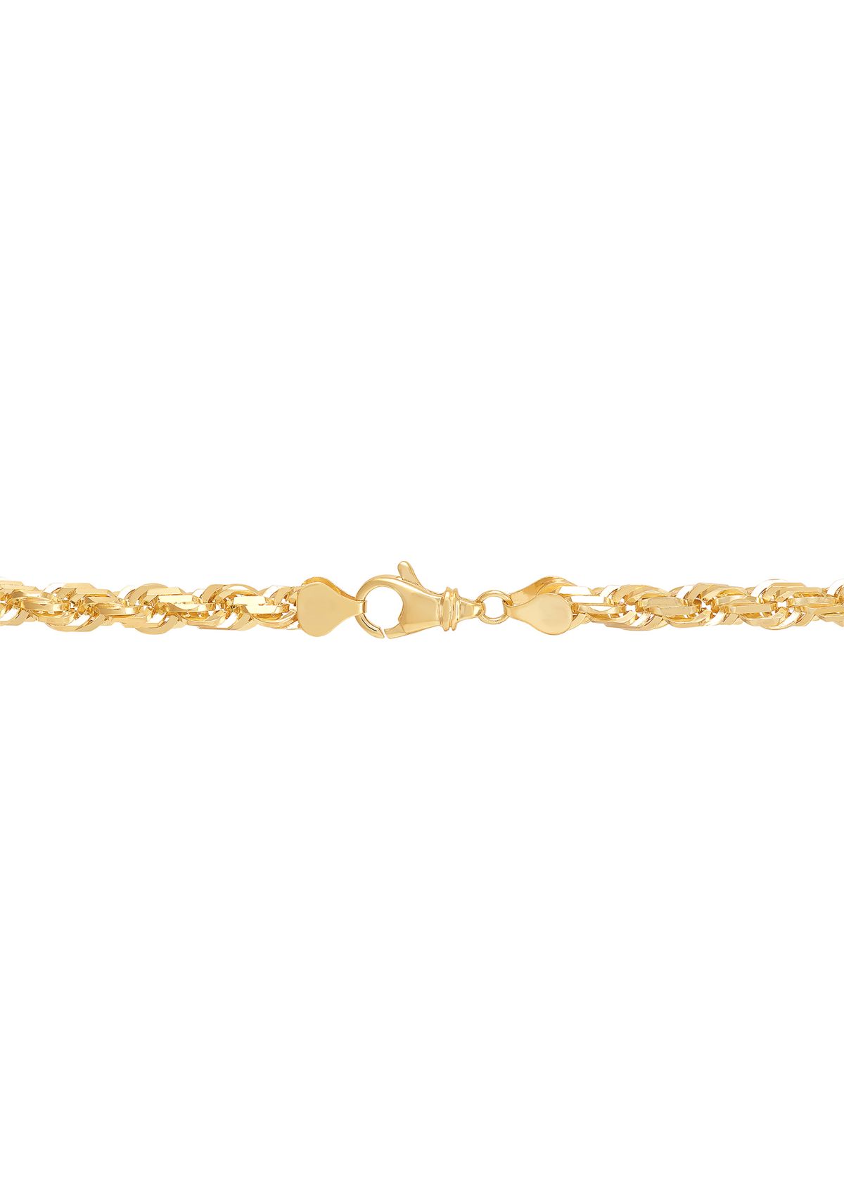 Solid Square Rope Chain in Gold Over Sterling Silver