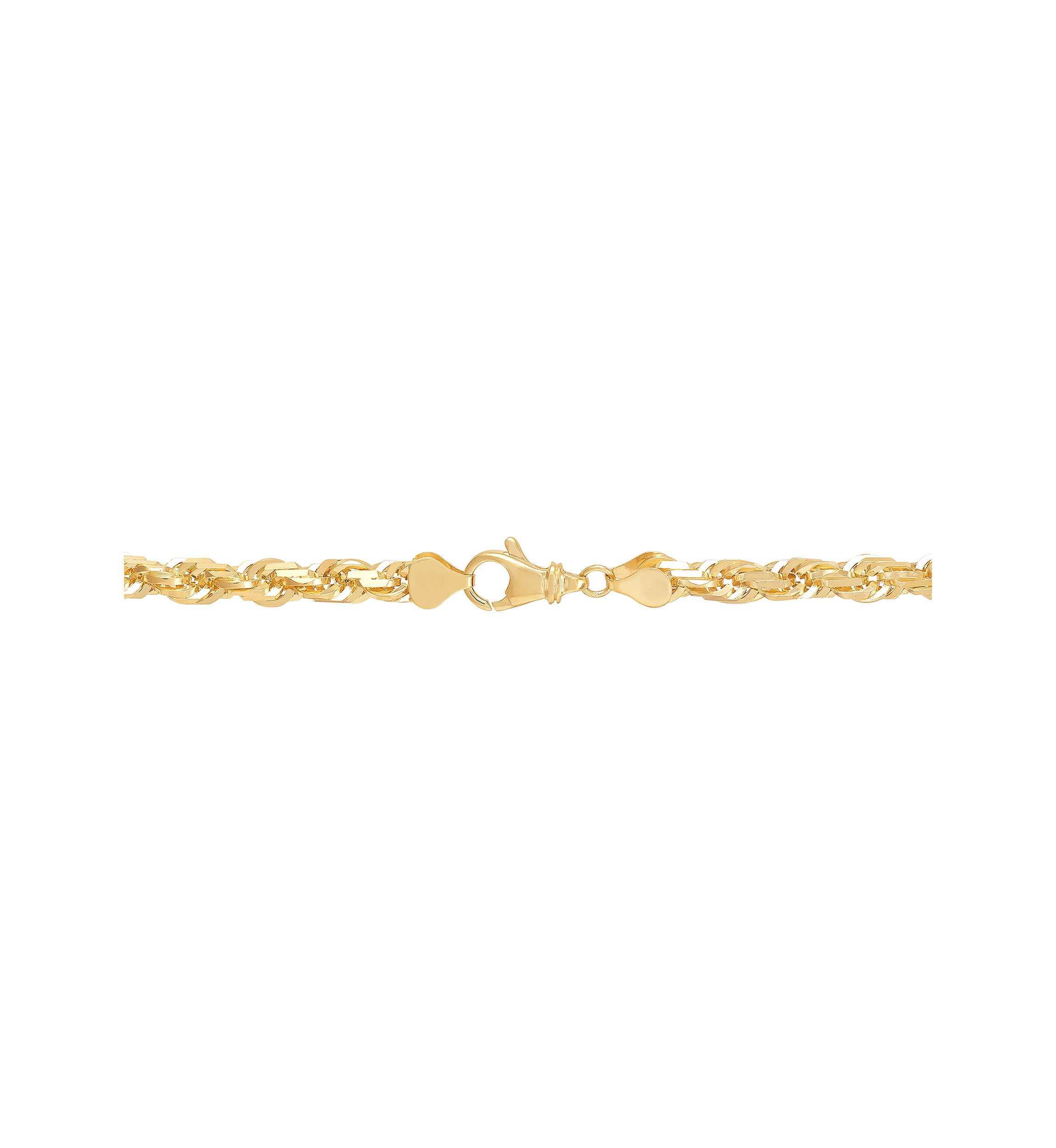 Solid Square Rope Chain in Gold Over Sterling Silver