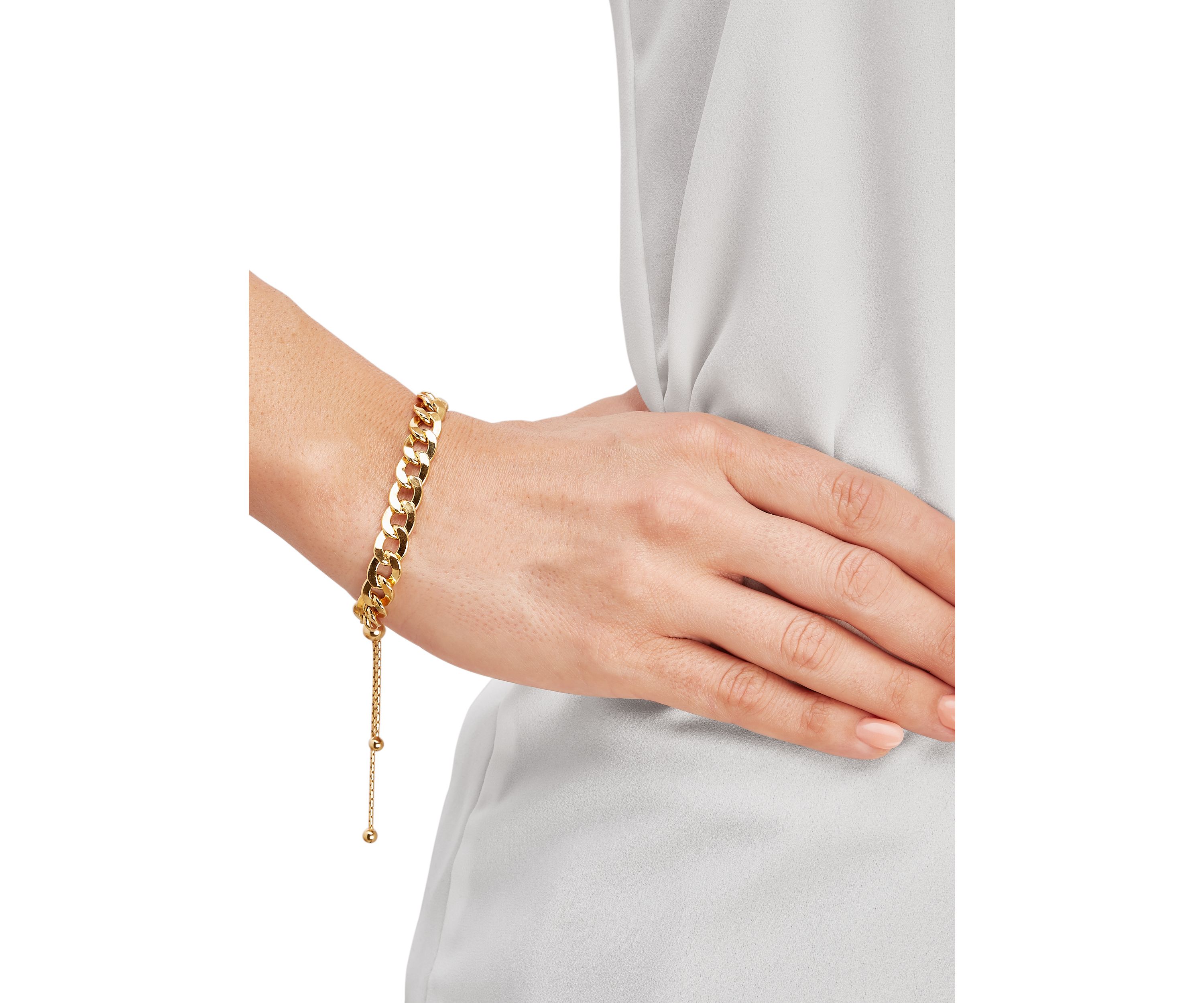 Fancy Bolo with Curb Design Center Bracelet in Sterling Silver