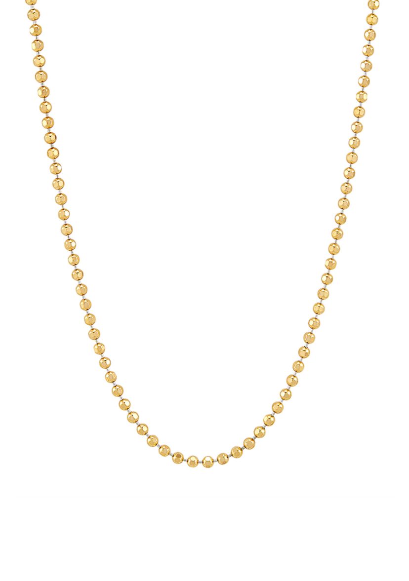 2.5 Millimeter Solid Bead Chain Necklace in Gold Over Sterling Silver