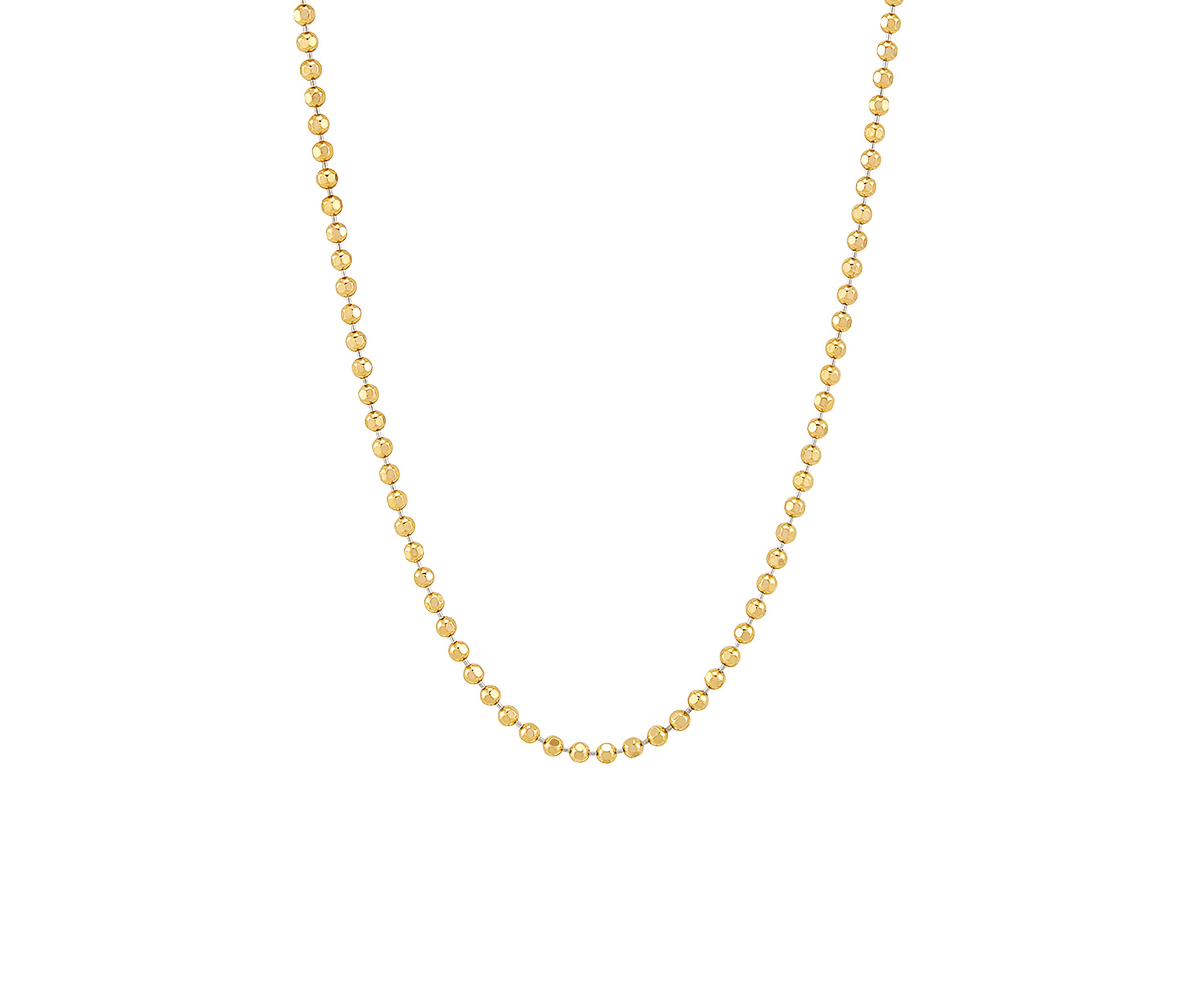 2.5 Millimeter Solid Bead Chain Necklace in Gold Over Sterling Silver