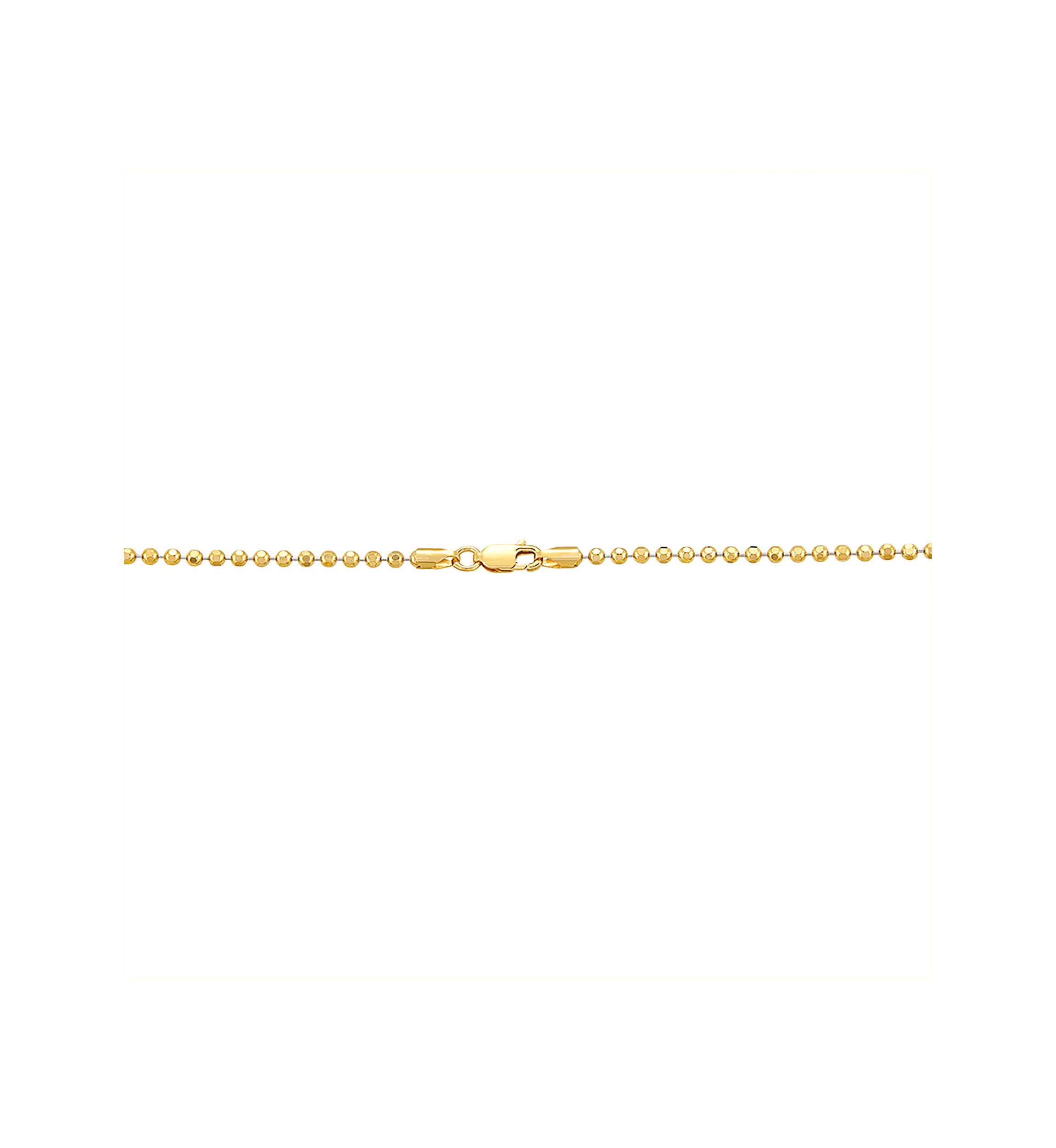 2.5 Millimeter Solid Bead Chain Necklace in Gold Over Sterling Silver