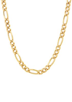 Belk & Co. 4.3 Millimeter Beveled Figaro Chain Necklace in Gold