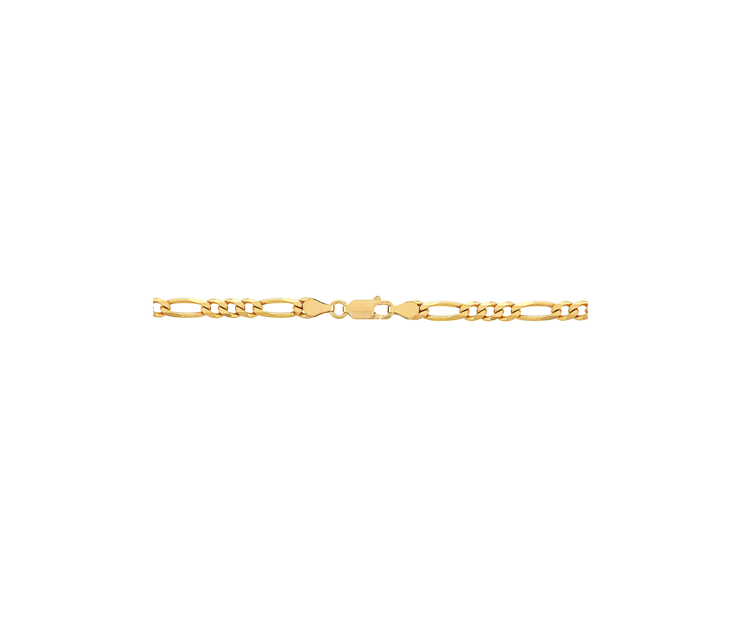 4.3 Millimeter Beveled Figaro Chain Necklace in Gold Over Sterling Silver