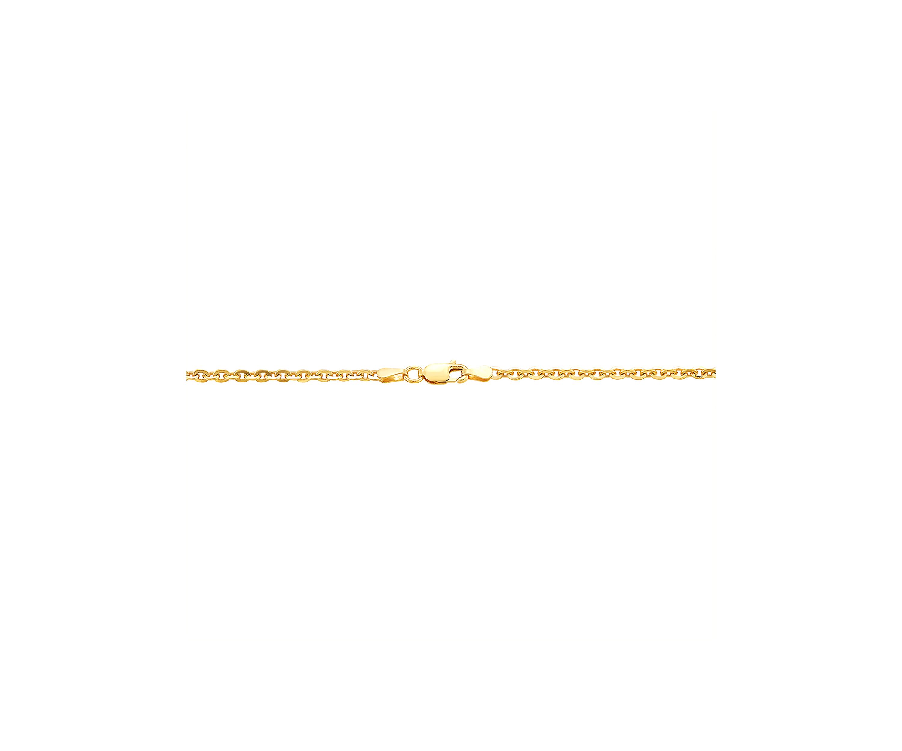 2.9 Millimeter Solid Oval Cable Chain Necklace  in Gold Over Silver