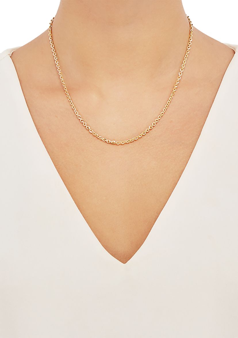 2.9 Millimeter Solid Oval Cable Chain Necklace  in Gold Over Silver