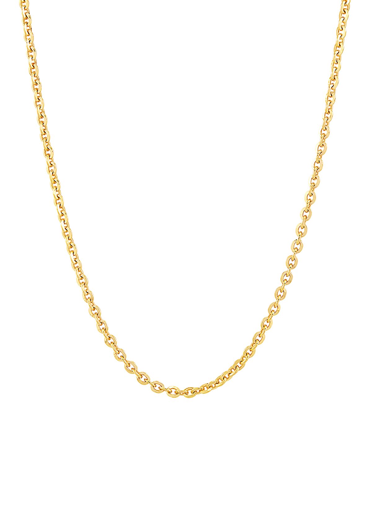 2.9 Millimeter Oval Cable Chain Necklace in Gold Over Sterling Silver