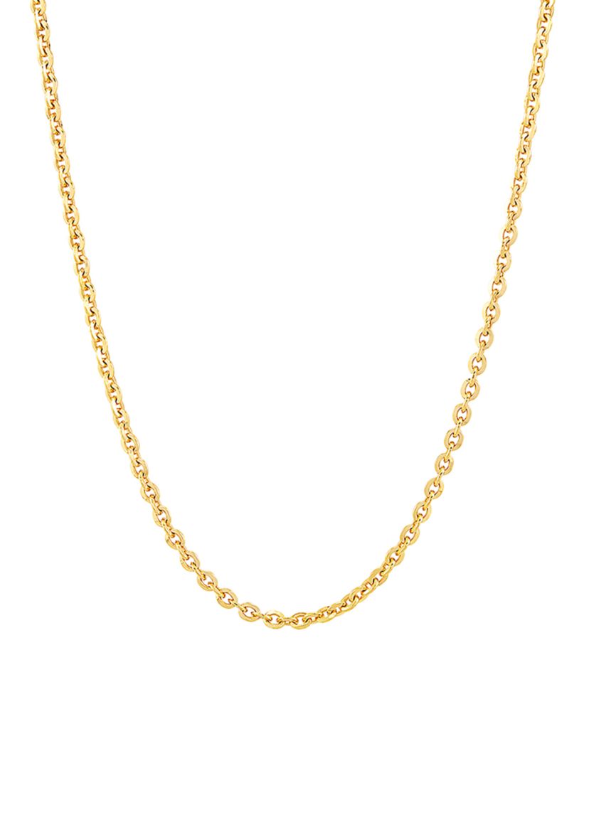 2.9 Millimeter Oval Cable Chain Necklace in Gold Over Sterling Silver