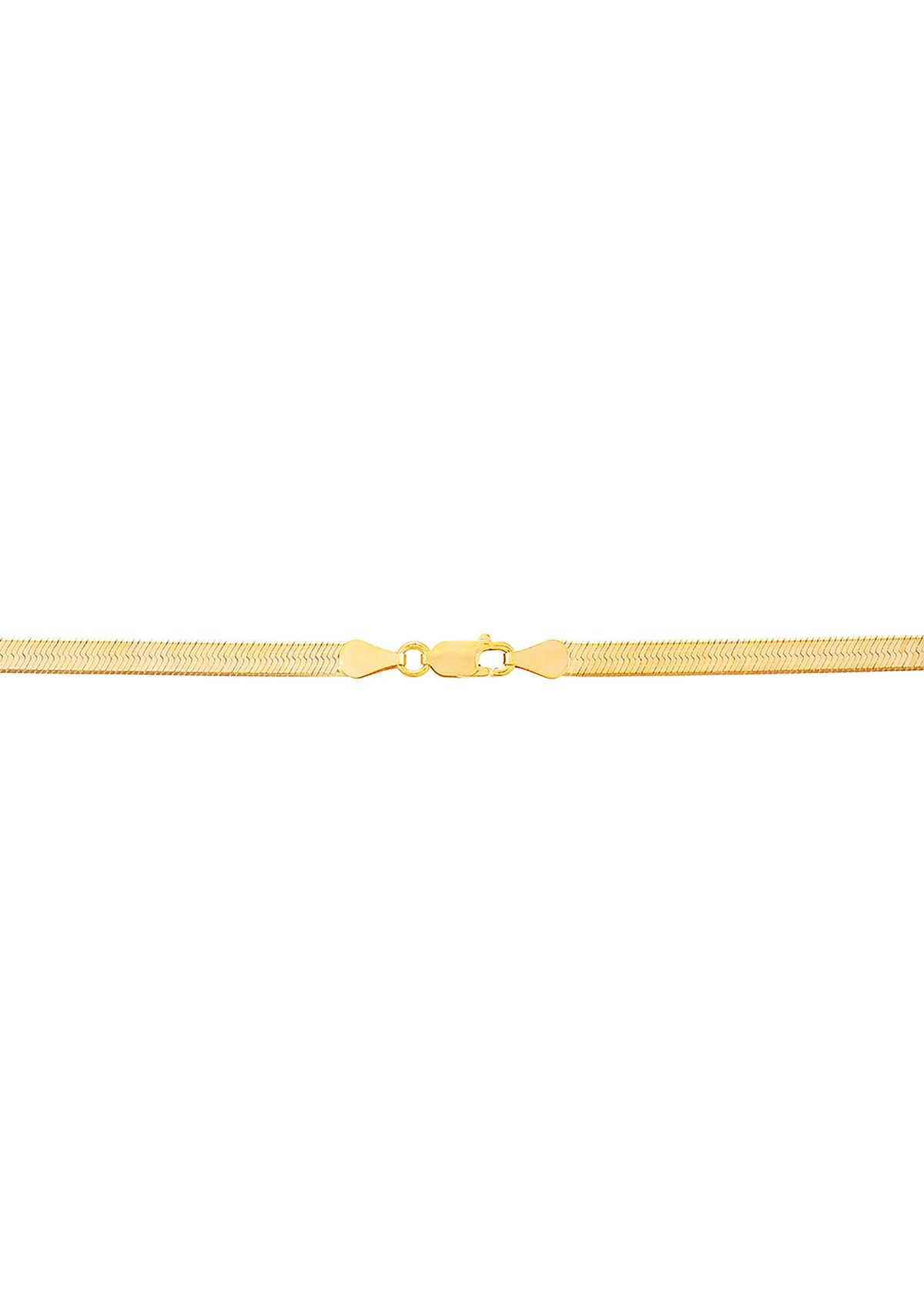 4.5 Millimeter Solid Herringbone Chain Necklace in Gold Over Sterling Silver