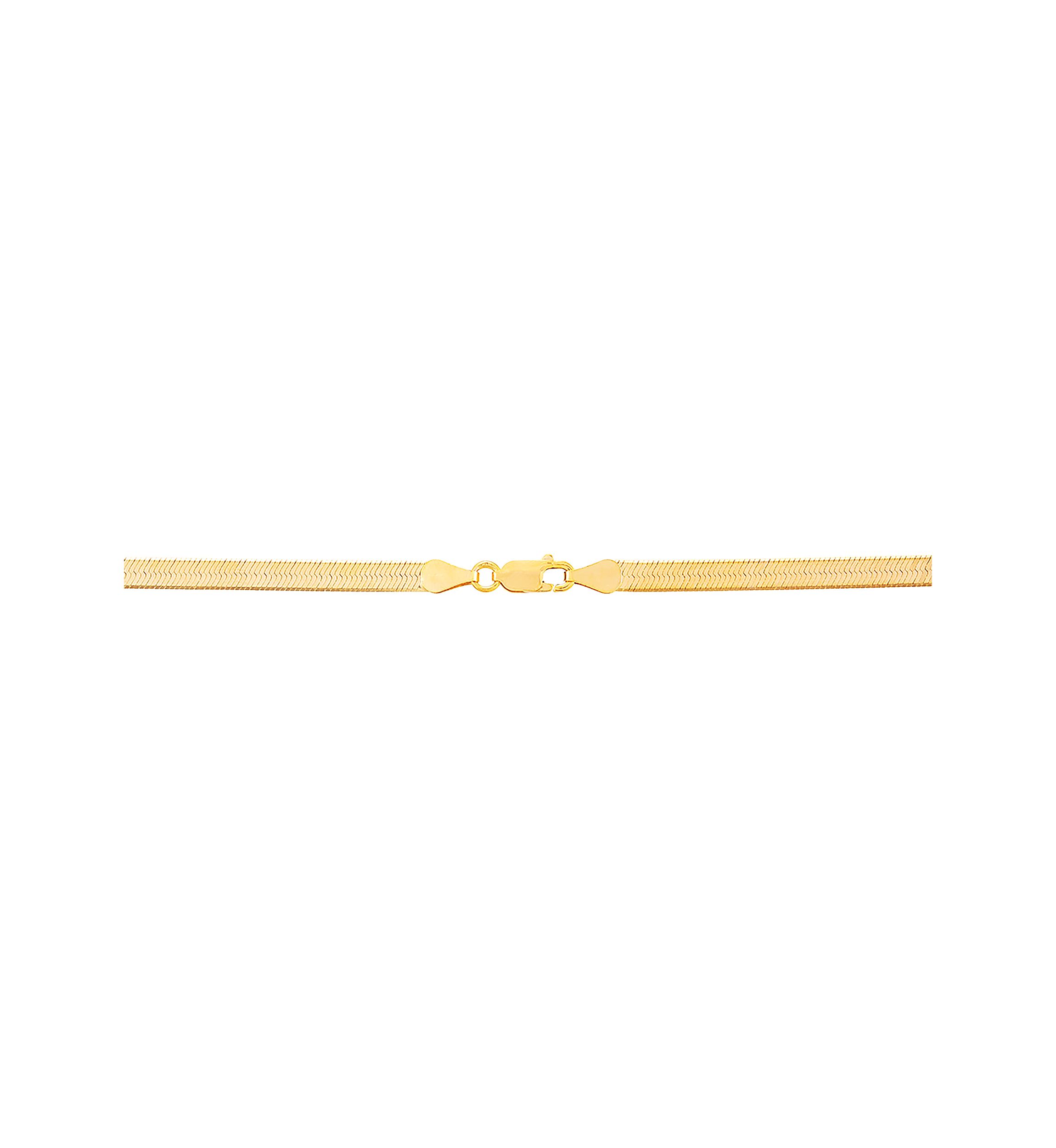 4.5 Millimeter Solid Herringbone Chain Necklace in Gold Over Sterling Silver