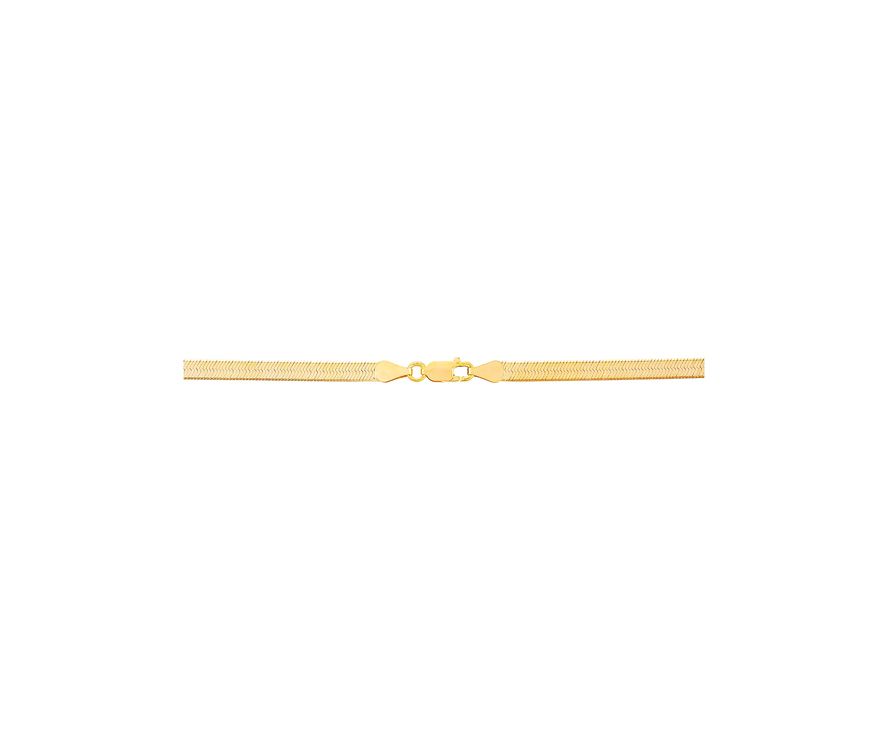 4.5 Millimeter Solid Herringbone Chain Necklace in Gold Over Sterling Silver