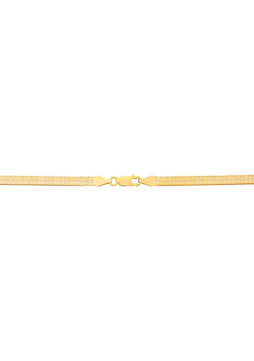 4.5 Millimeter Solid Herringbone Chain Necklace in Gold Over Sterling Silver