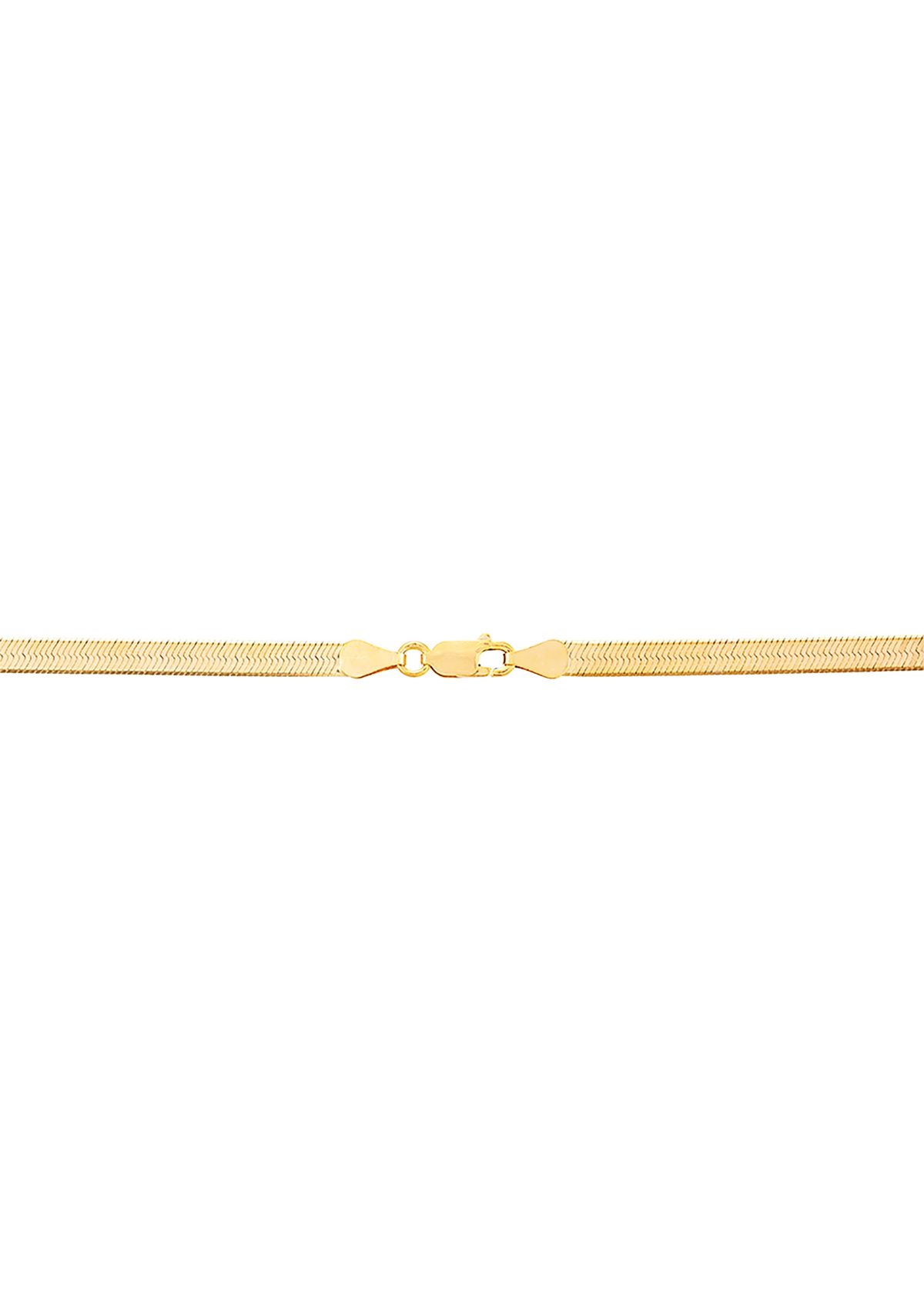 4.5 Millimeter Solid Herringbone Chain Necklace in Gold Over Sterling Silver