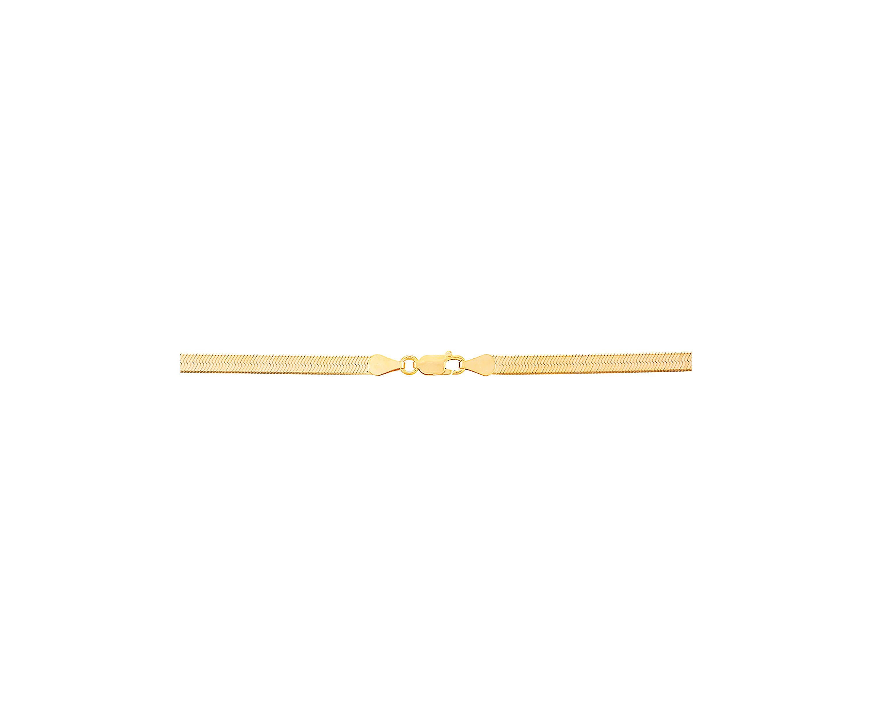 4.5 Millimeter Solid Herringbone Chain Necklace in Gold Over Sterling Silver