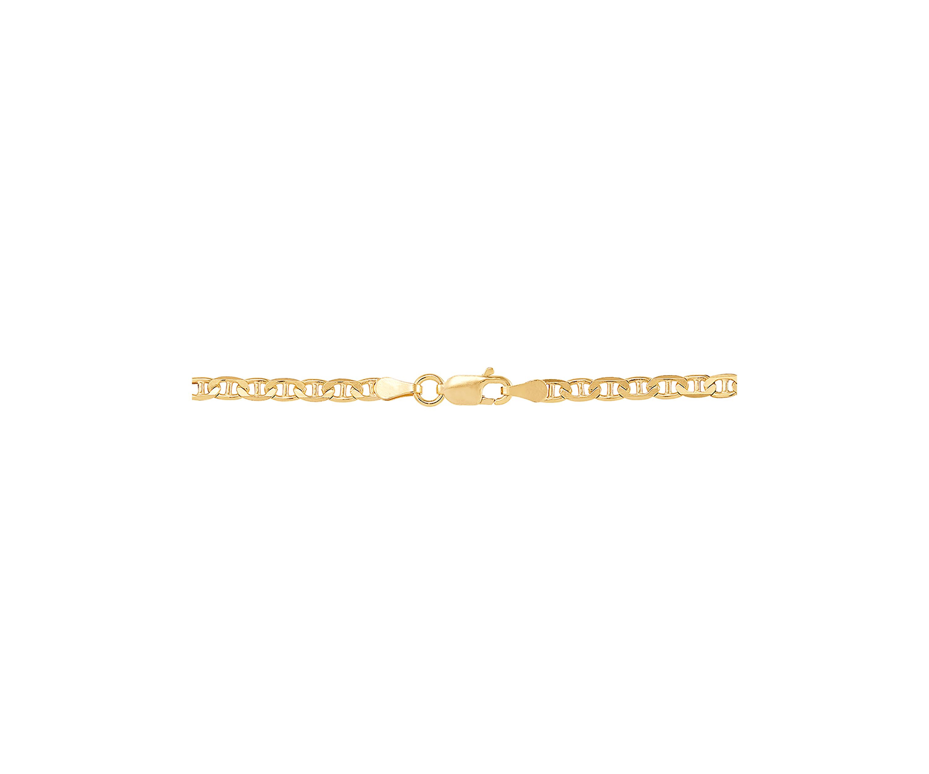 .2.8 Millimeter Solid Mariner Chain Necklace  in Gold Over Sterling Silver