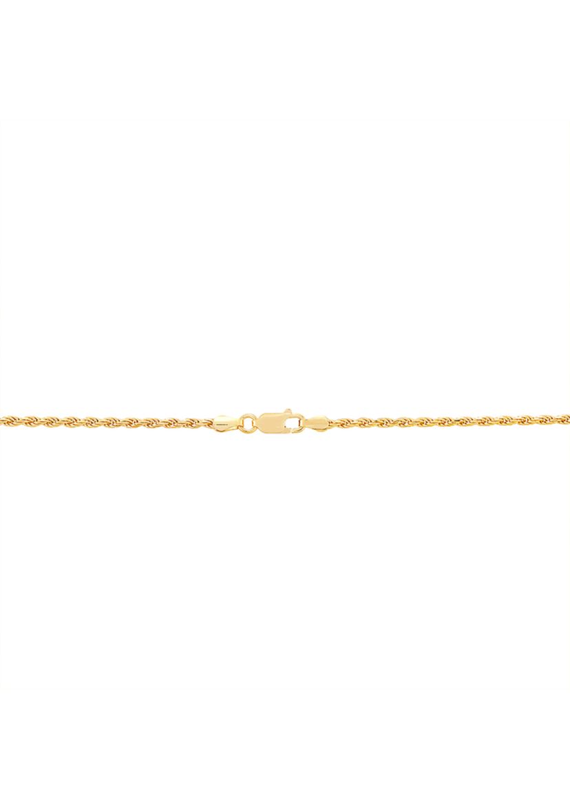 2.2 Millimeter Solid Rope Chain Necklace in Gold Over Sterling Silver