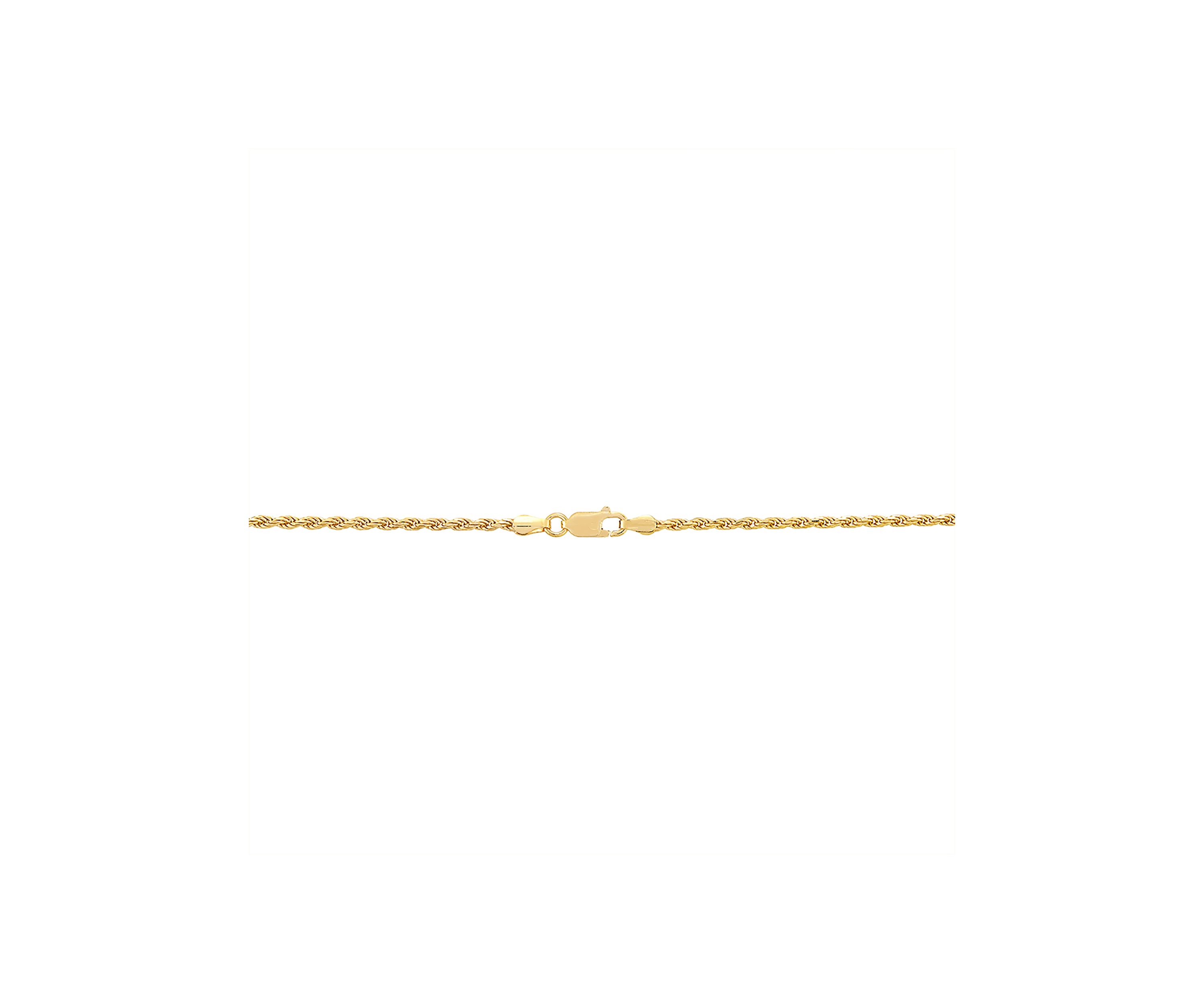 2.2 Millimeter Solid Rope Chain Necklace in Gold Over Sterling Silver