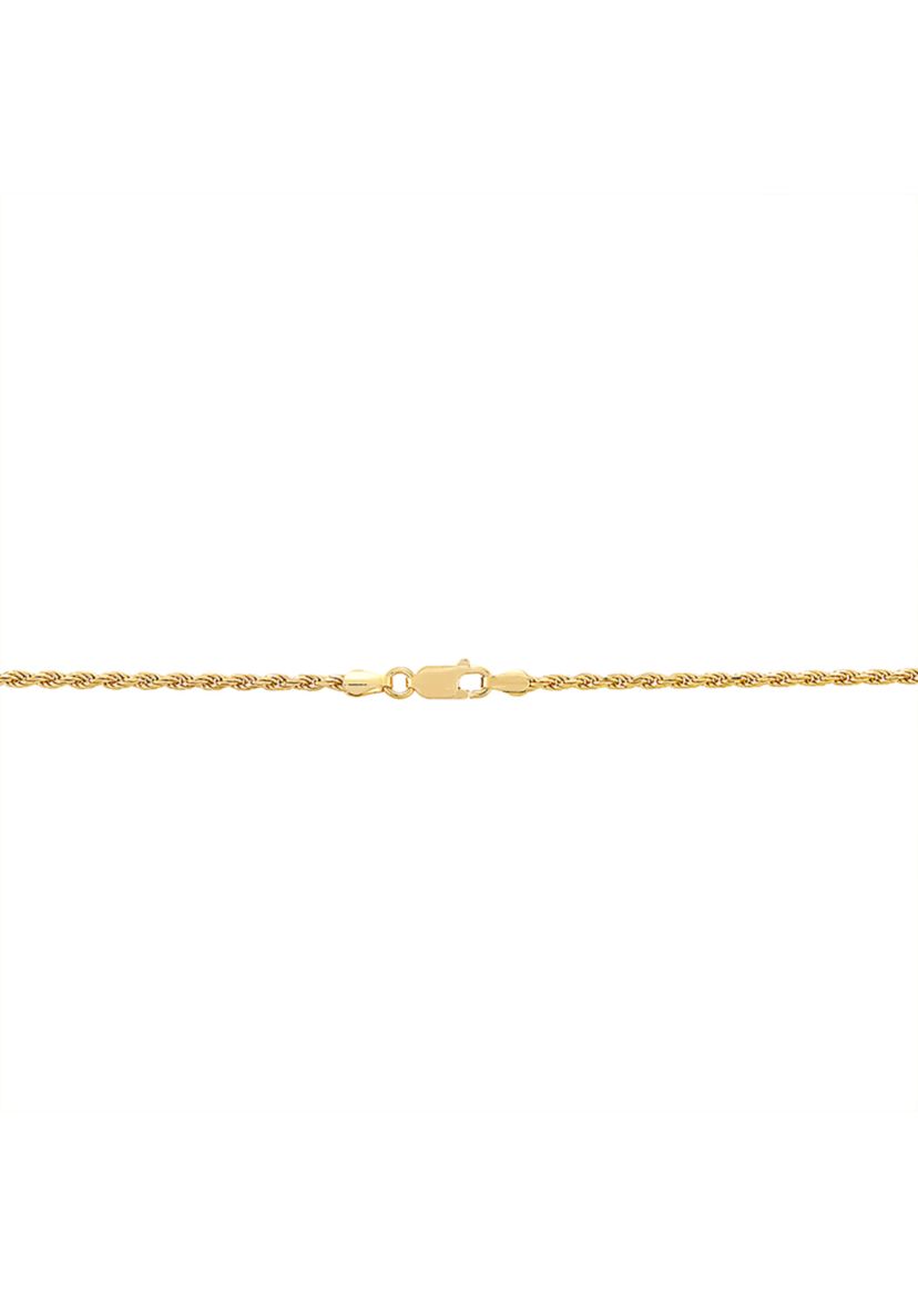 2.2 Millimeter Solid Rope Chain Necklace in Gold Over Sterling Silver