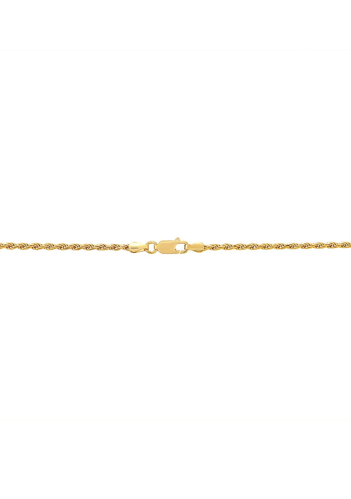 2.2 Millimeter Solid Rope Chain Necklace in Gold Over Sterling Silver
